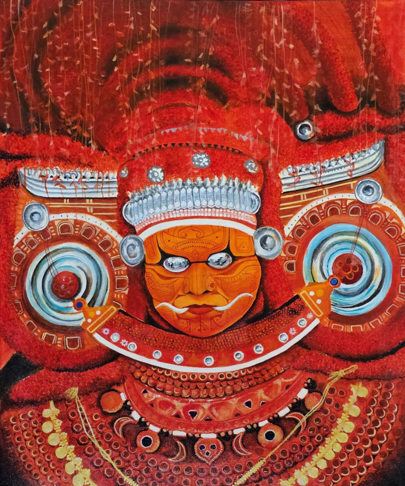 Theyyam by Sradha Nidheesh, vibrant depiction of performer