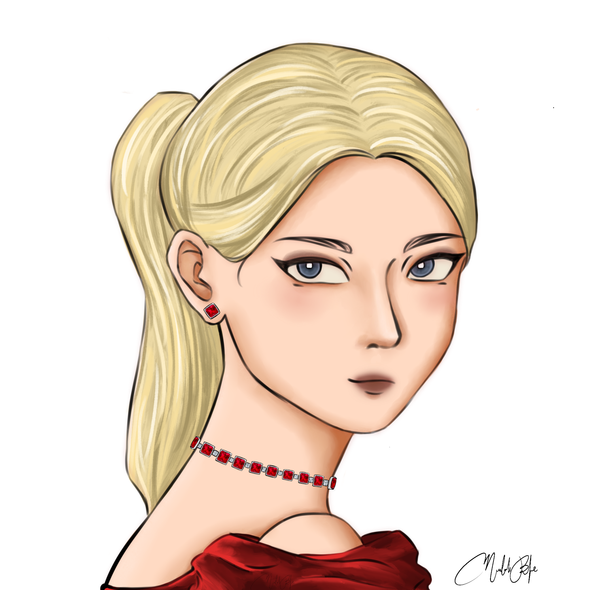Layla Gray by Mirabelle Bonafe, portrait of cartoon character with blonde hair