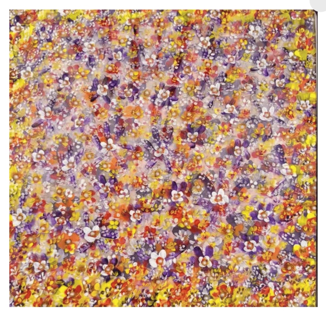 Al-Barakah ( Blessing ) by Zulfaqar Ali, vibrant abstract with flower-like forms
