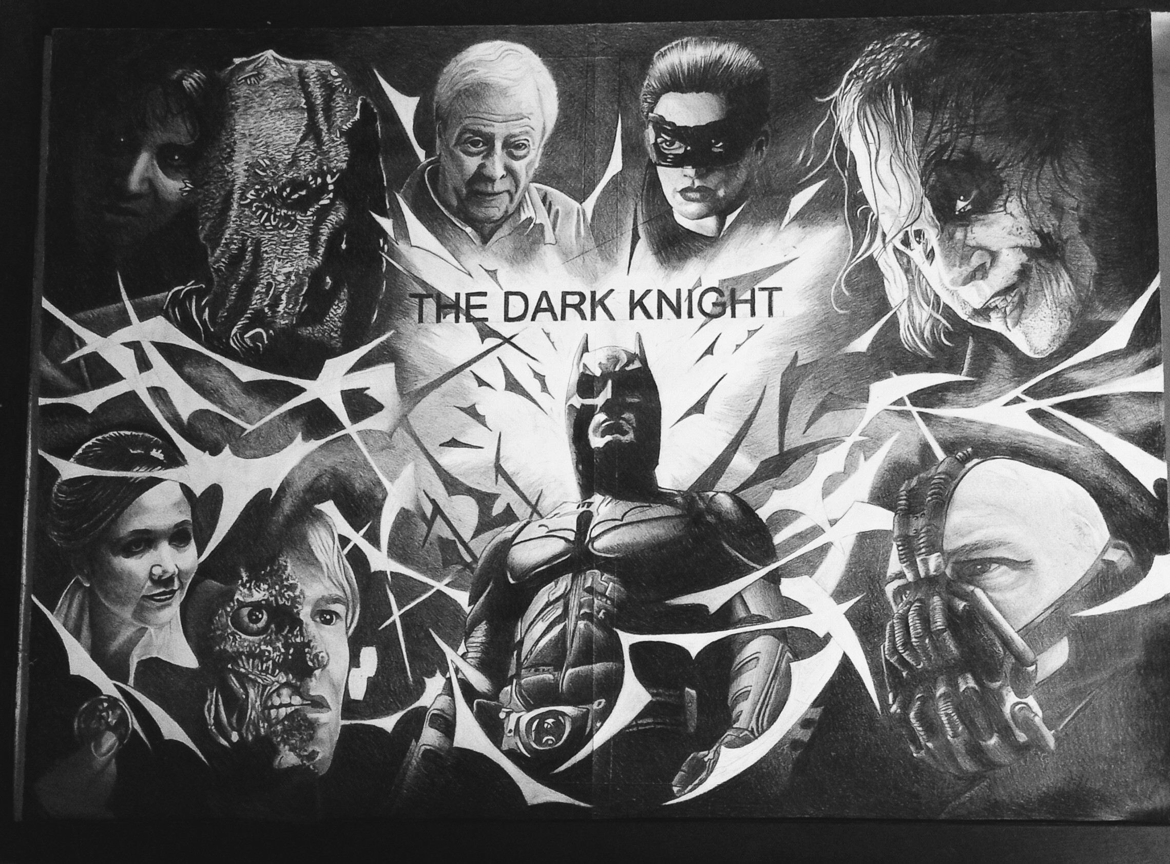 Custom artwork by Steven featuring detailed superhero and portraits