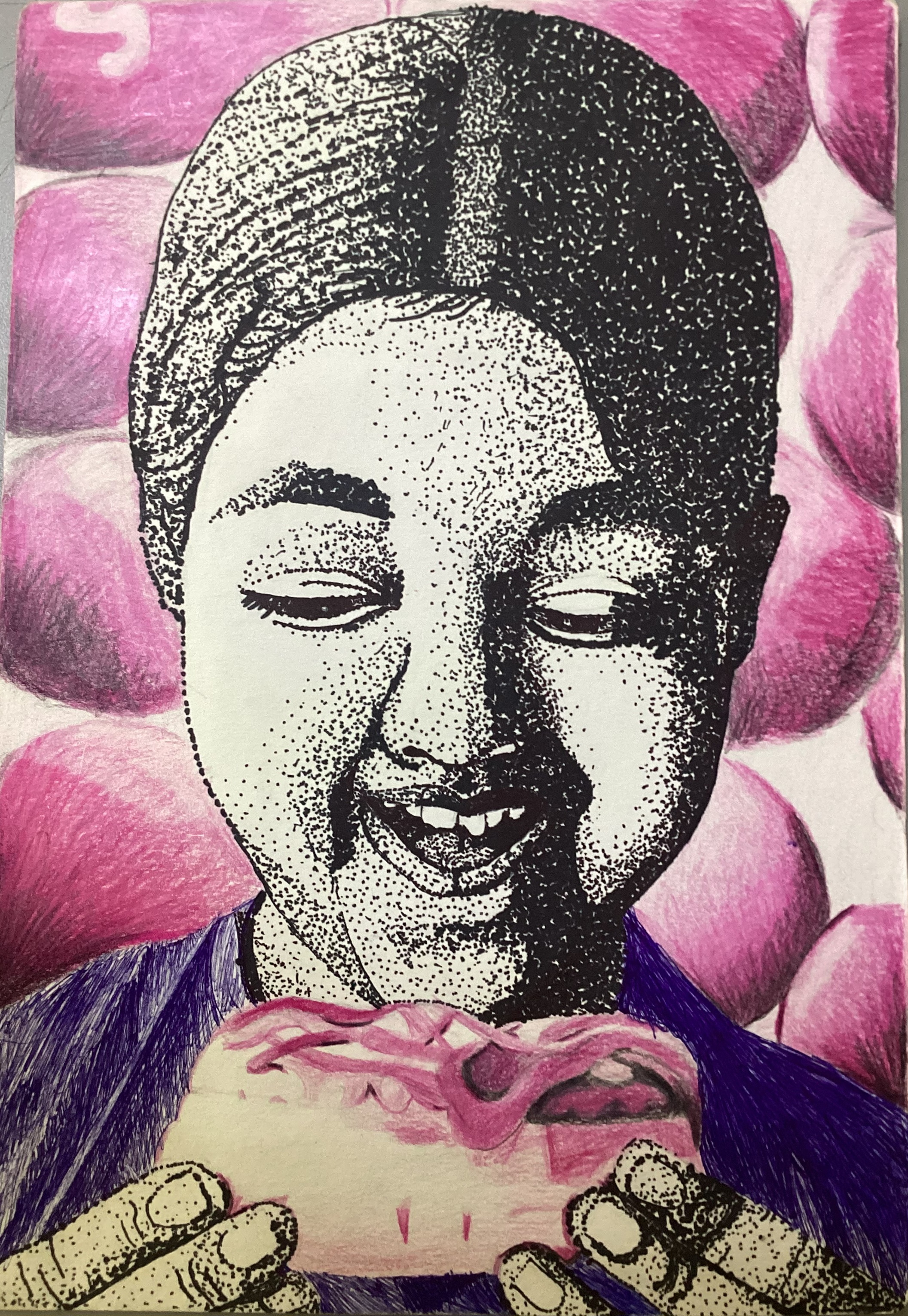Sugar Rush by Yonna Sharma featuring a person with a donut