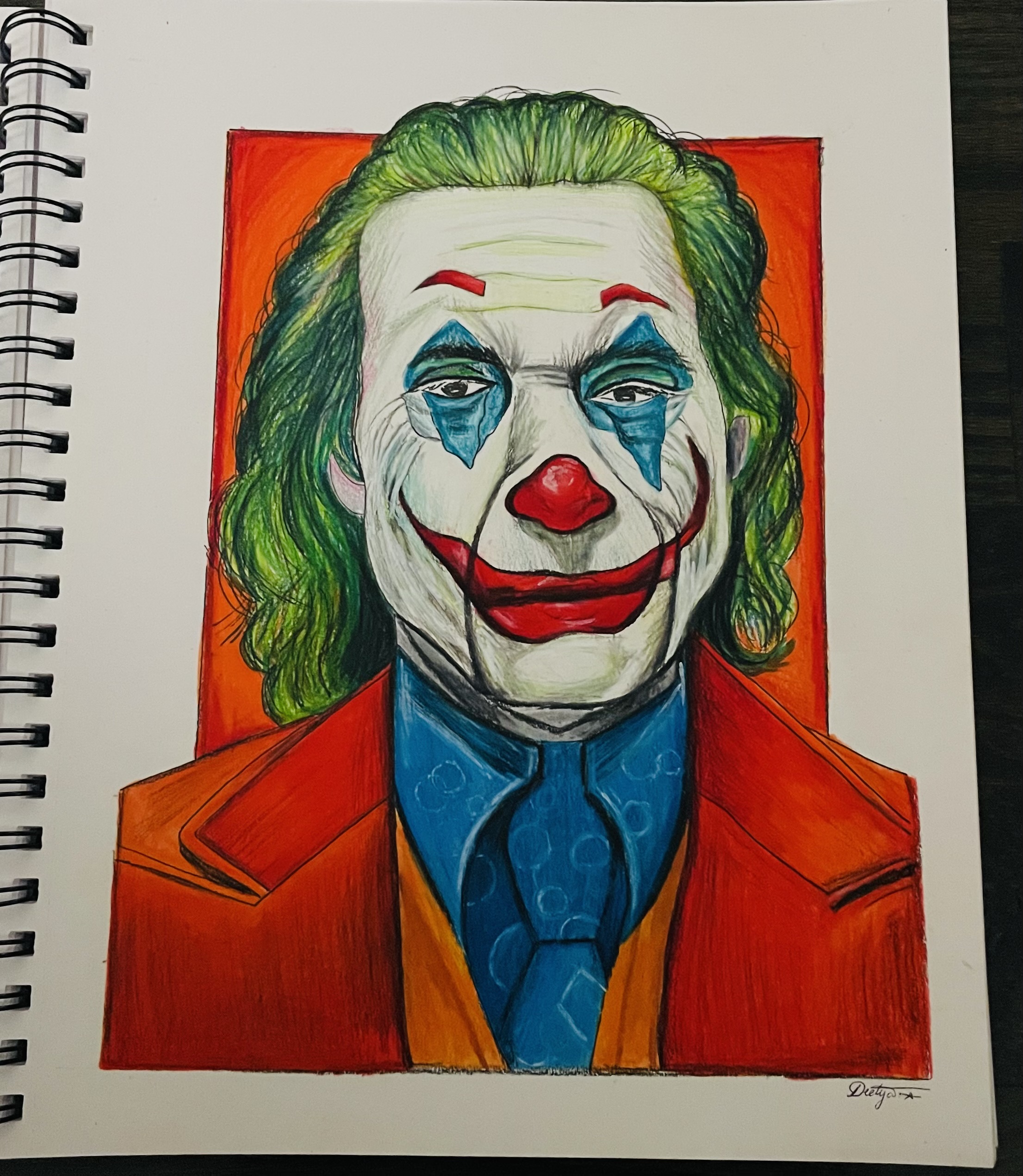 Realistic Joker by Deetya Amuluru, a vibrant portrait with distinctive facial makeup