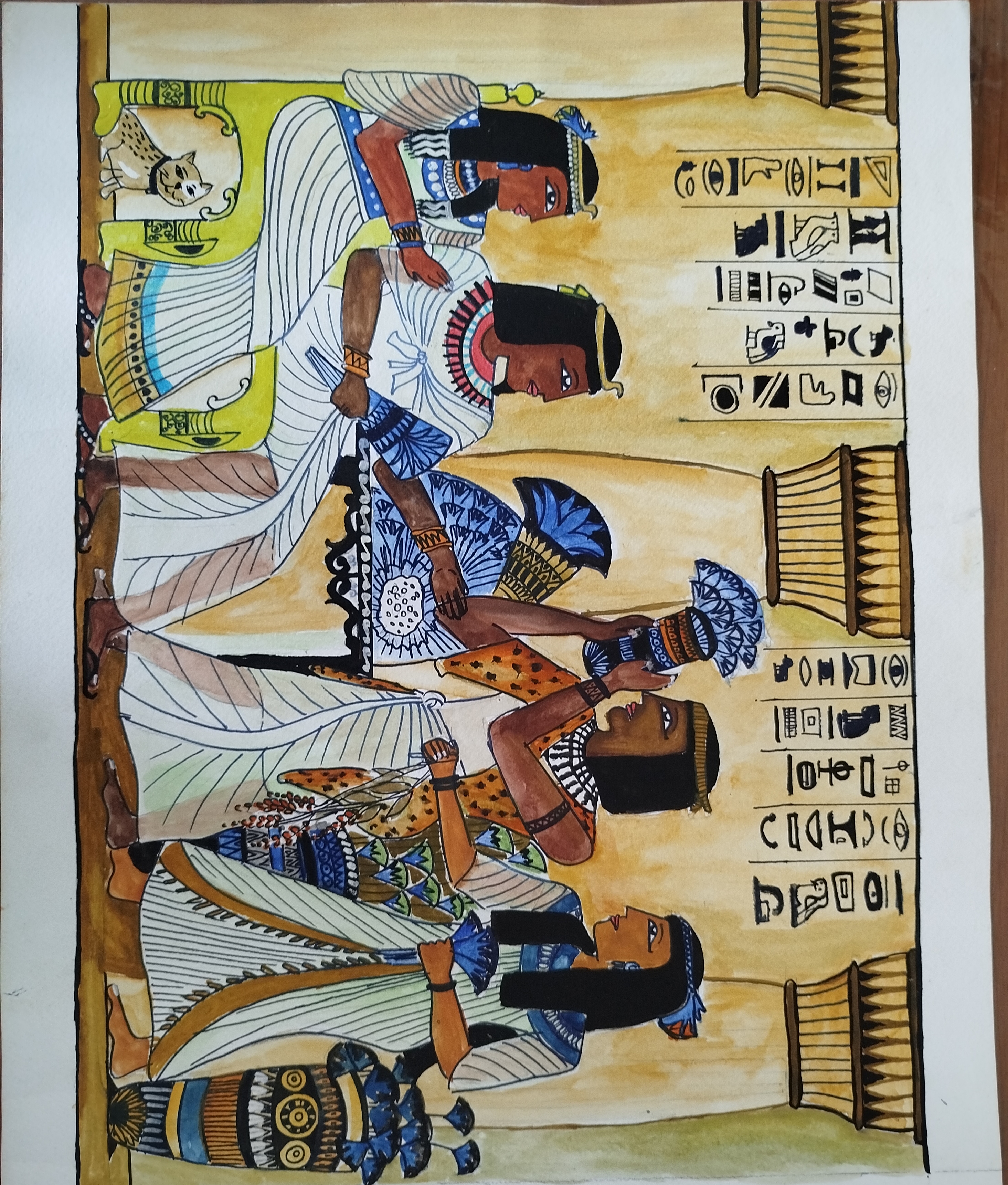 The Egyptian Banquet by S.M.T.D.Samarakoon, depicting figures in traditional Egyptian attire