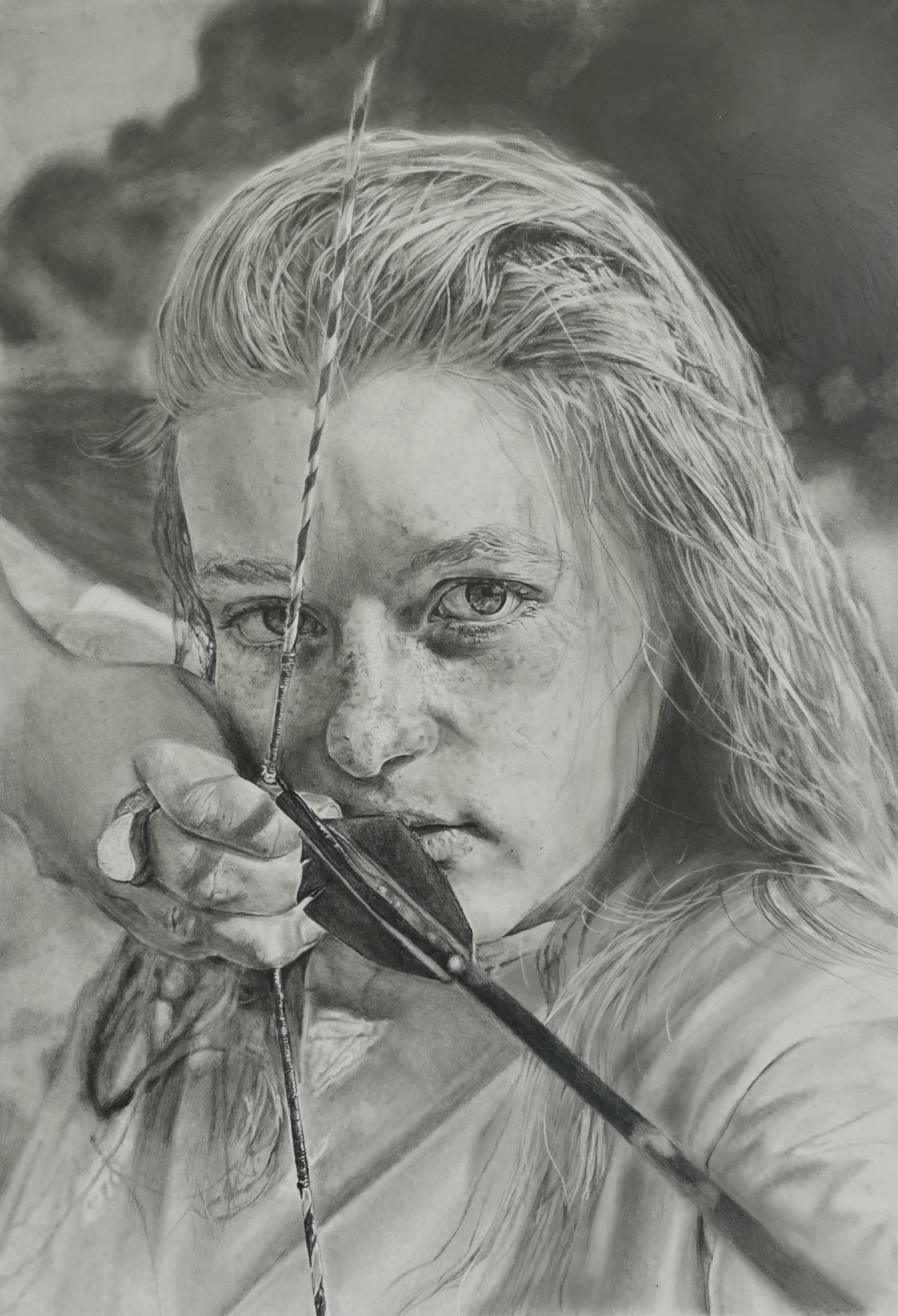 My friend Jess by Madison Govender, close-up graphite portrait