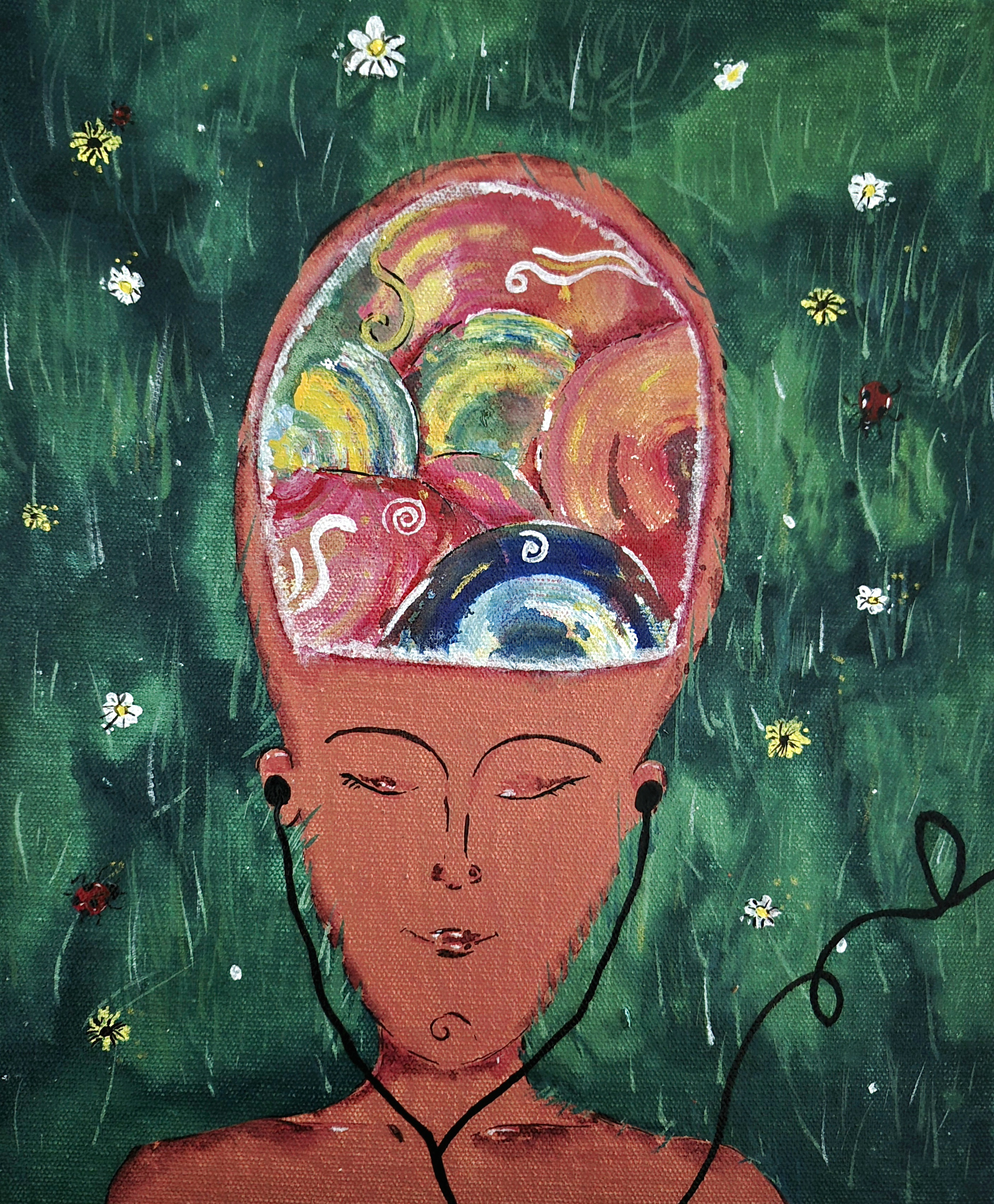 The Sound of Escape by Dhananja Rathnayaka featuring a stylized figure with swirling colors