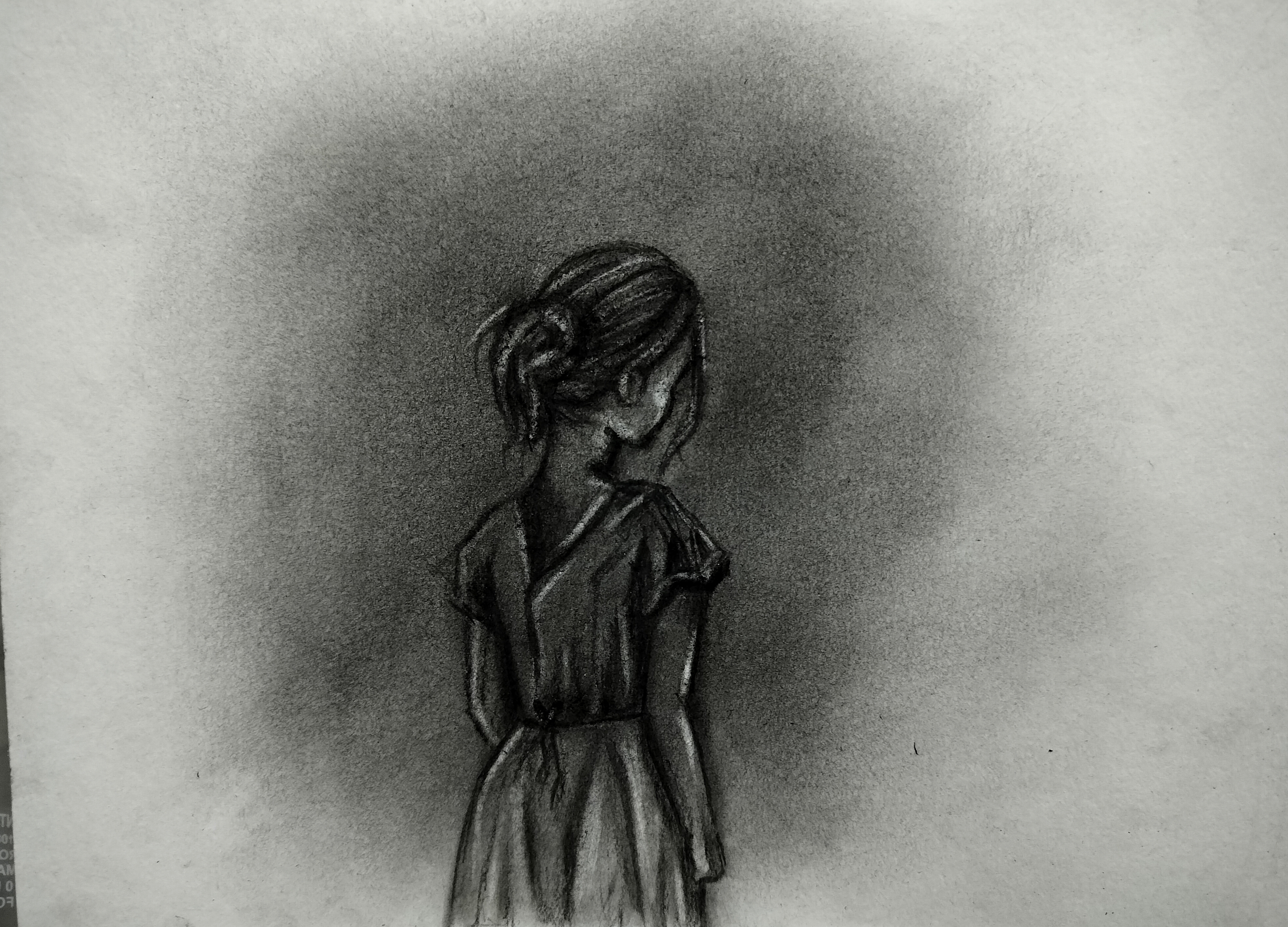 All That I Couldn't Say. by Patralika Mahata, young figure with charcoal detail