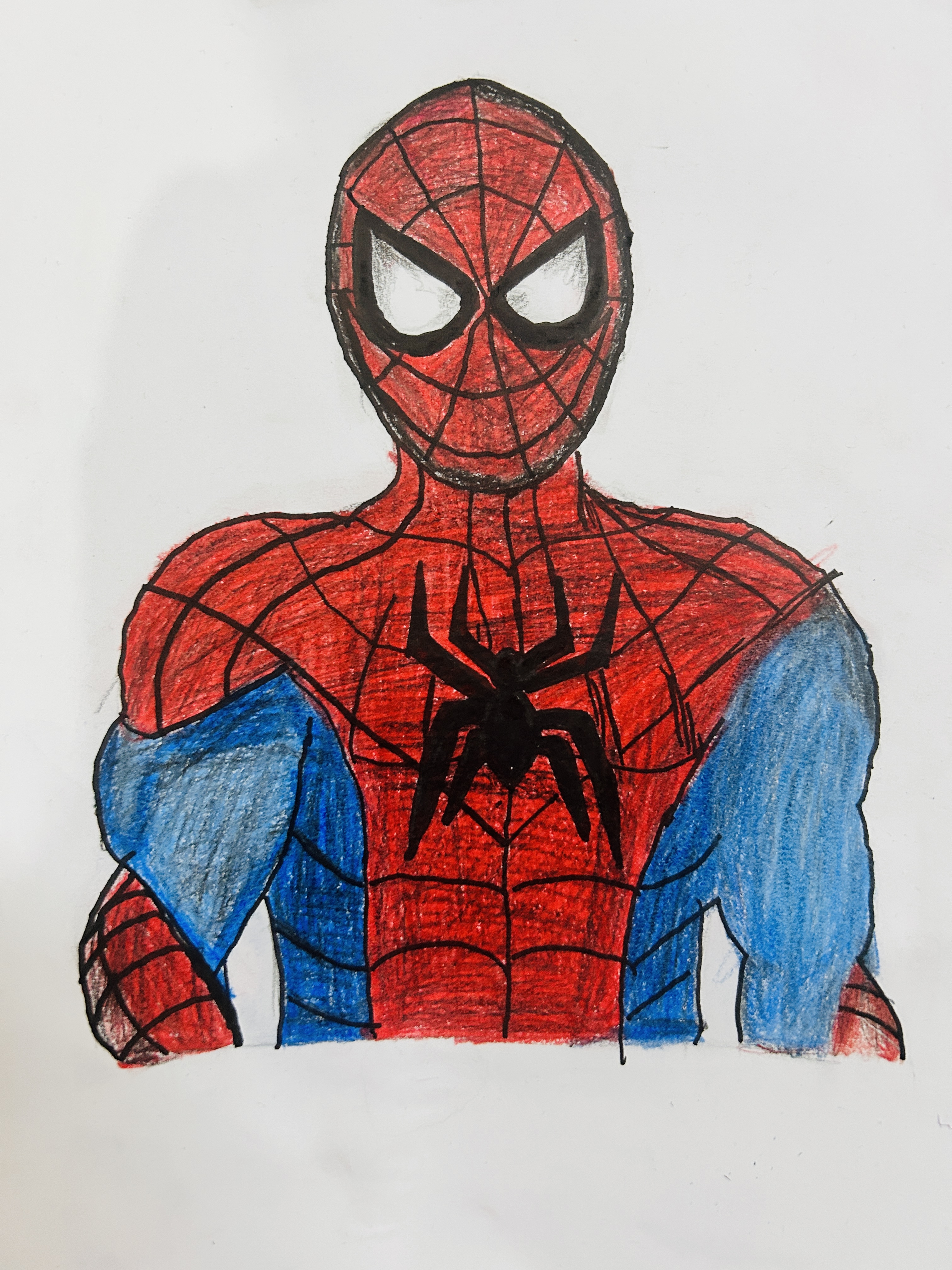 The Spider Within by Aarav G Palasseri, superhero in red and blue costume