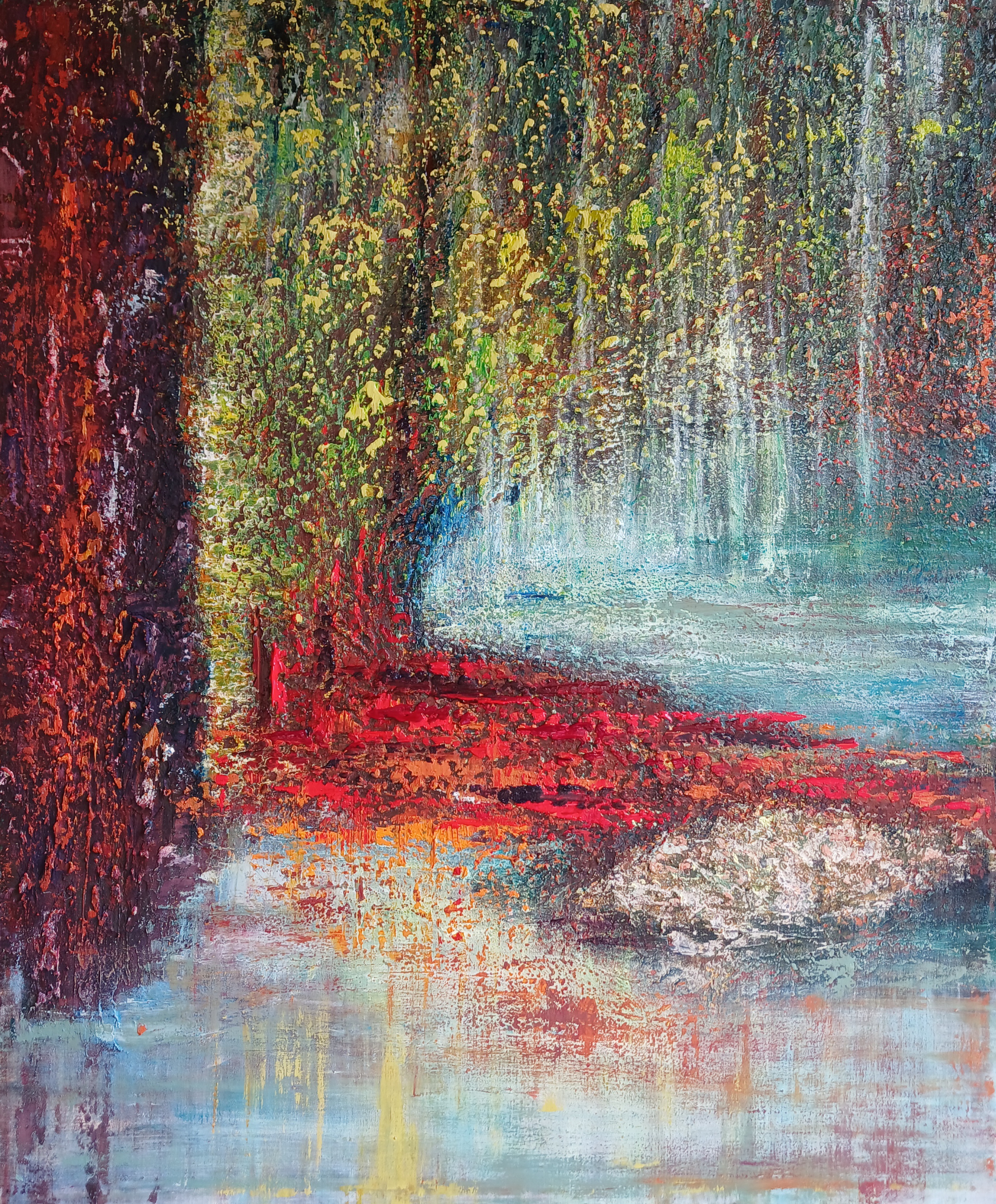 WONDERLAND - Beauty of imperfection by Daniela Gwercher, vibrant abstract scene with colorful strokes