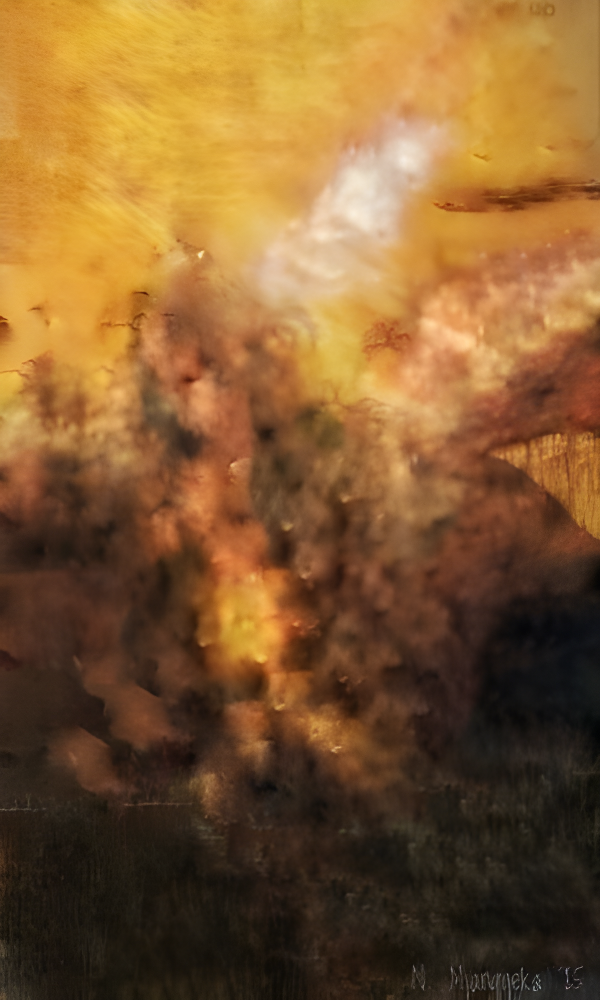 Outshine by Nwabisa Mjangqeka - abstract composition with warm tones