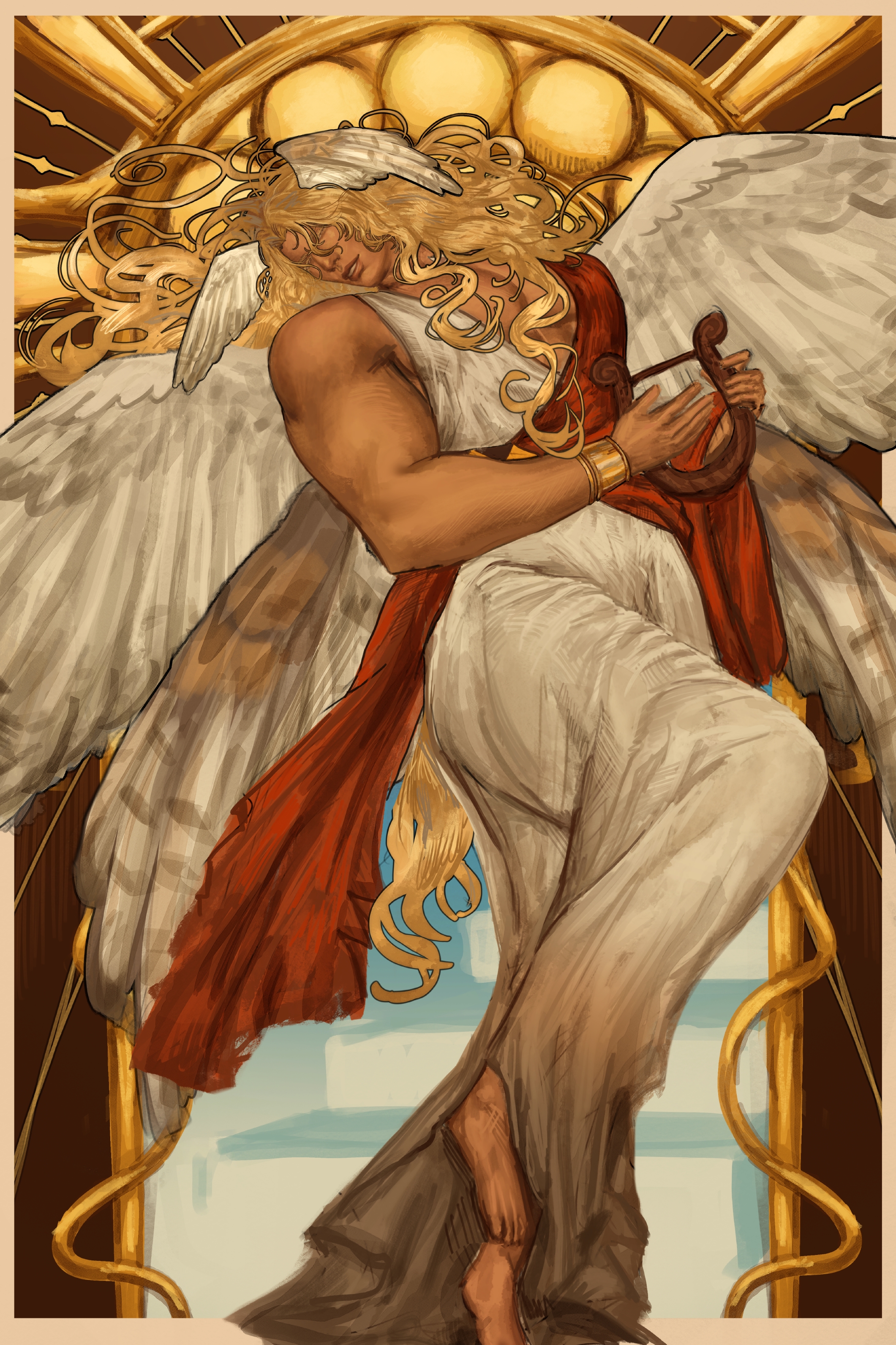Stairway to The Sun by Jamie M. S. Razon - a figure with bird-like wings