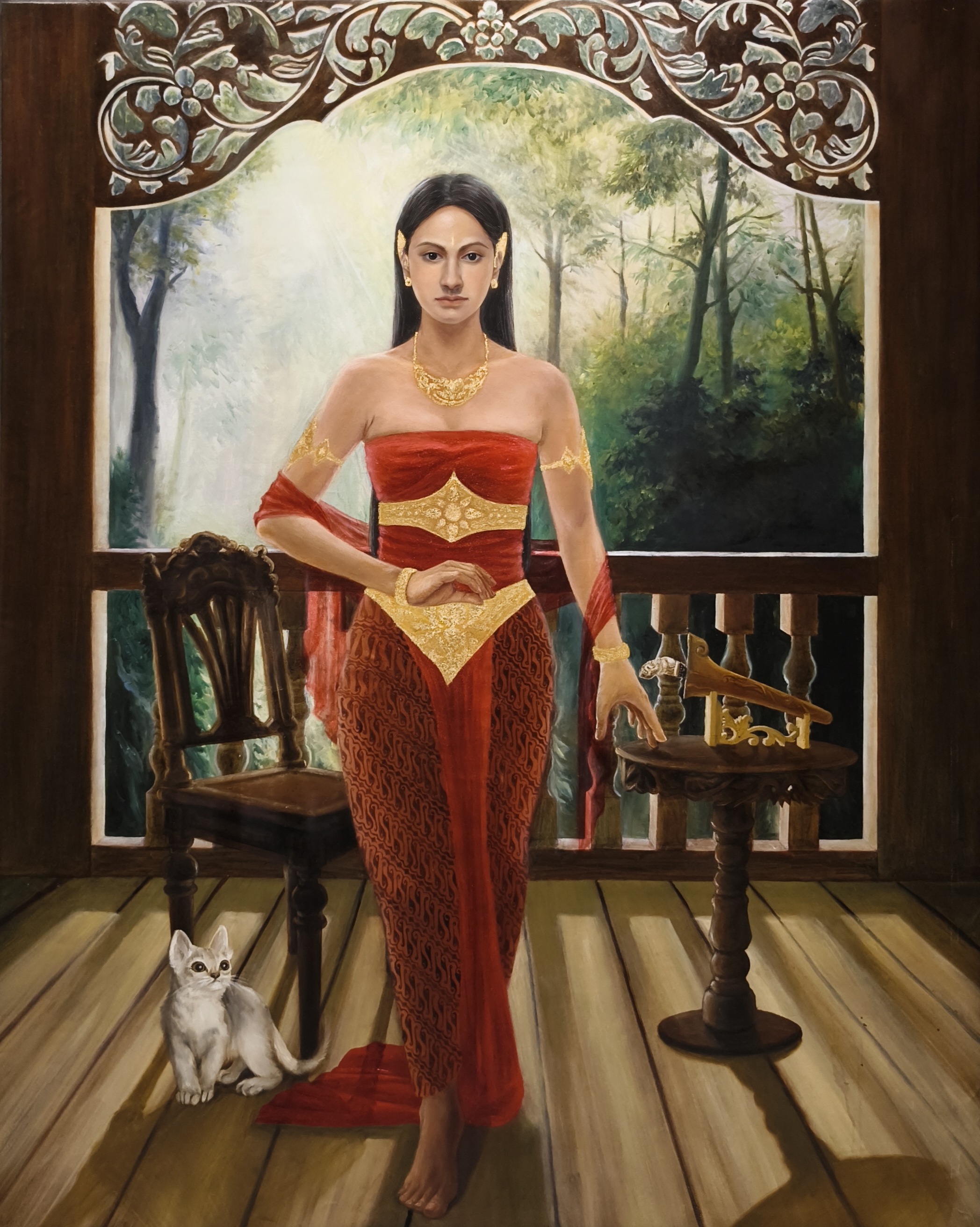 Puteri Gunung Ledang by Christine See, features a female figure in red and gold attire