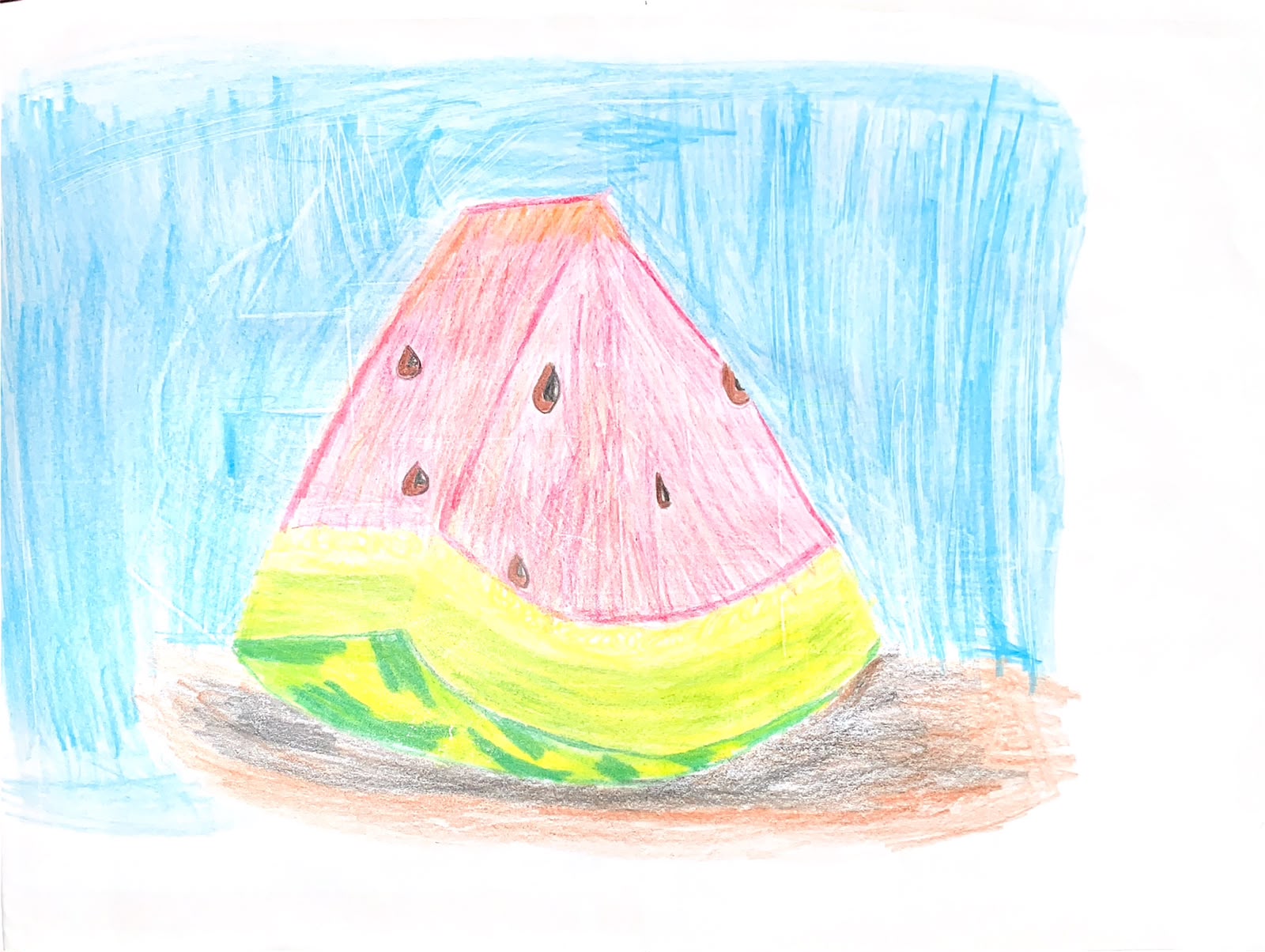 Watermelon by Shravya Vinayak Kolindrekar, slice of watermelon with seeds