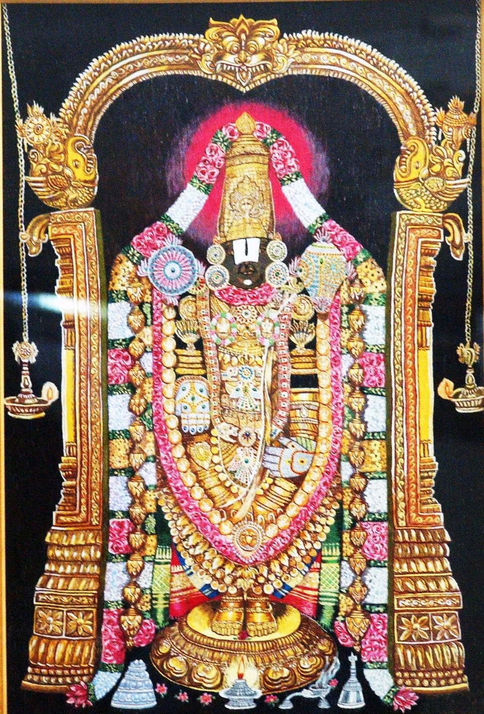 Lord Shrinivasa by Sumitra Y Putty, intricate depiction with ornate jewelry