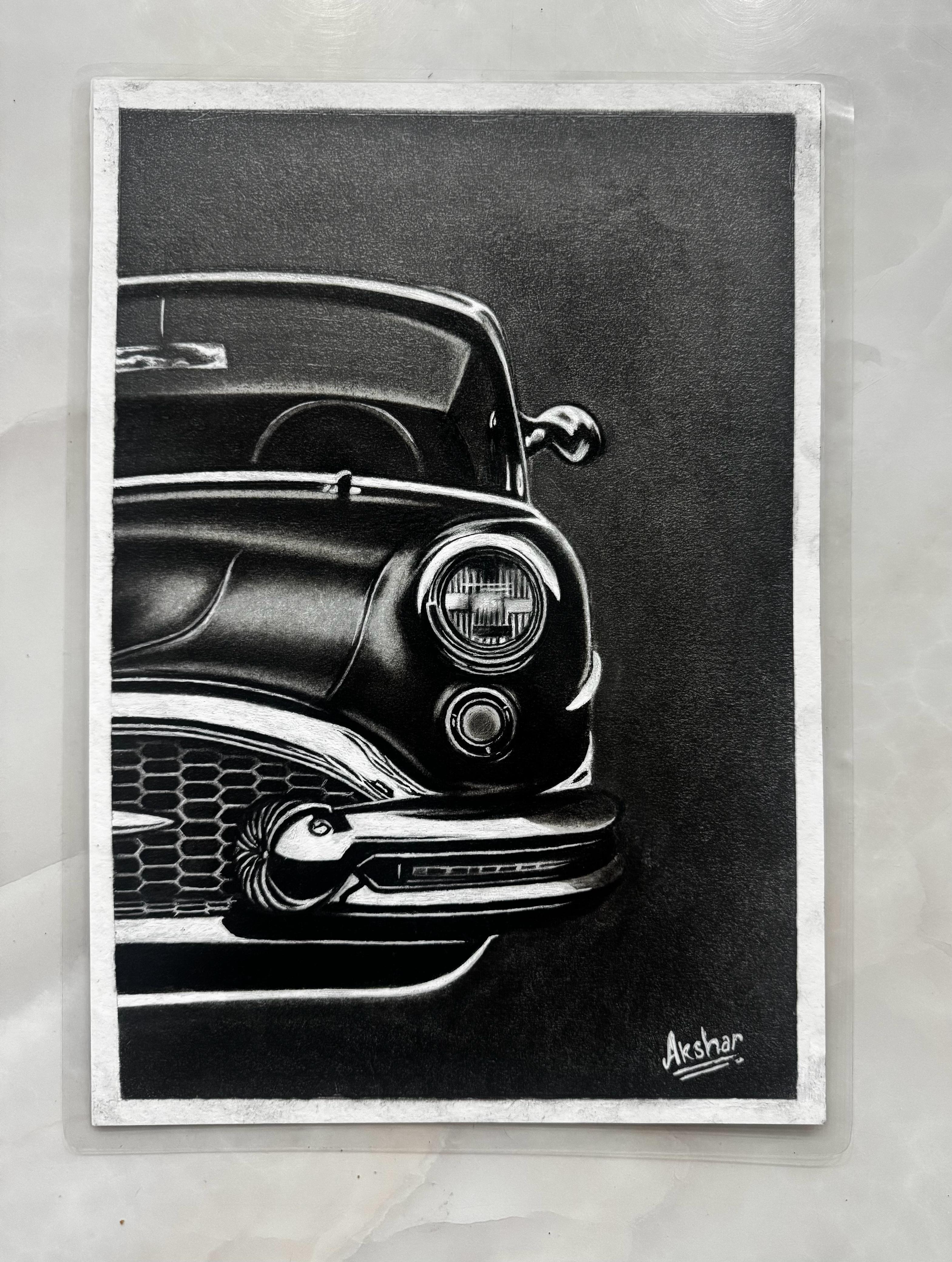 The Aristocrat’s Drive by Akshar Gupta, detailed classic car front view