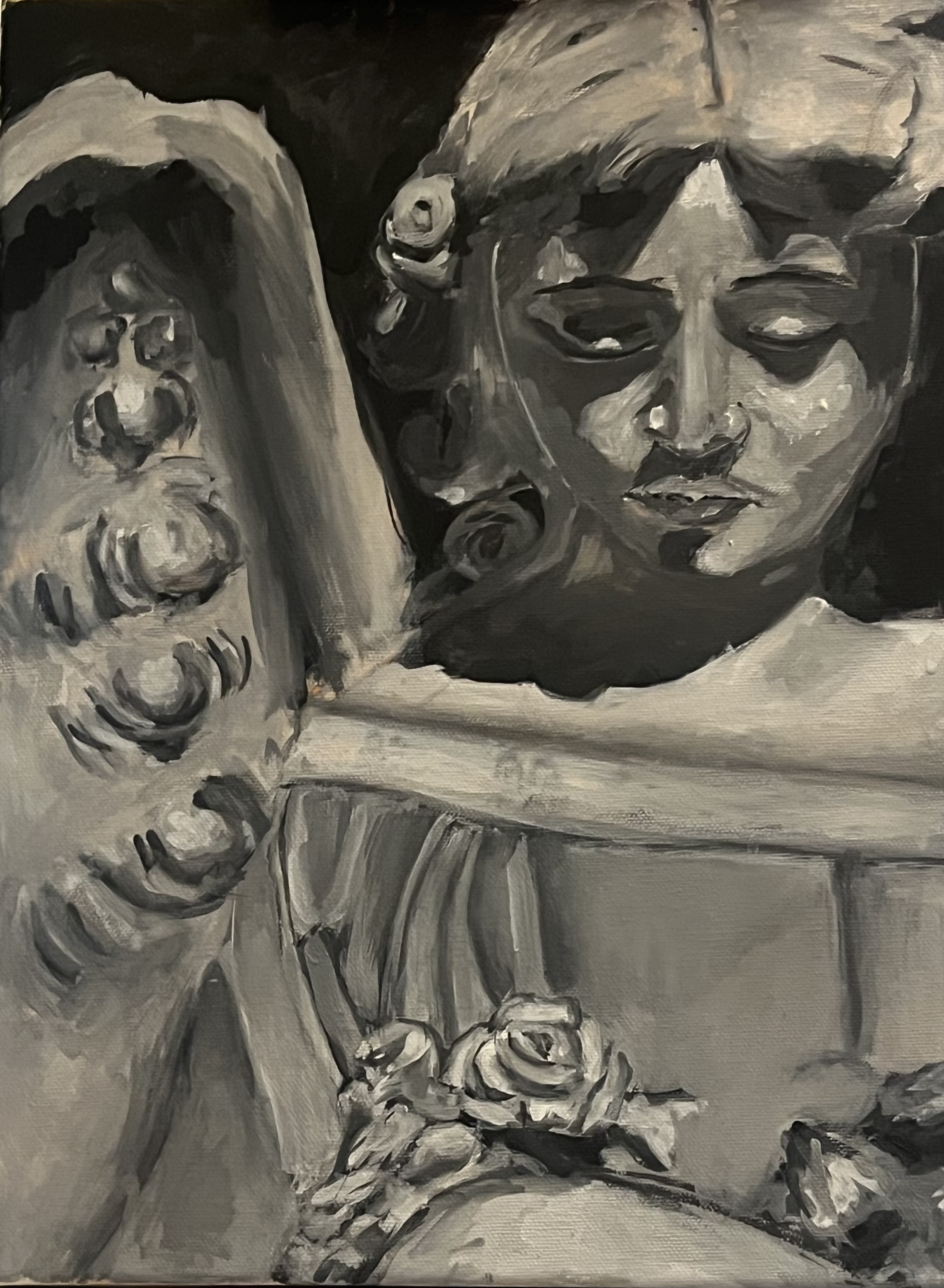 Immortalised by Mariam Alazzawi, a detailed statue of an angelic figure