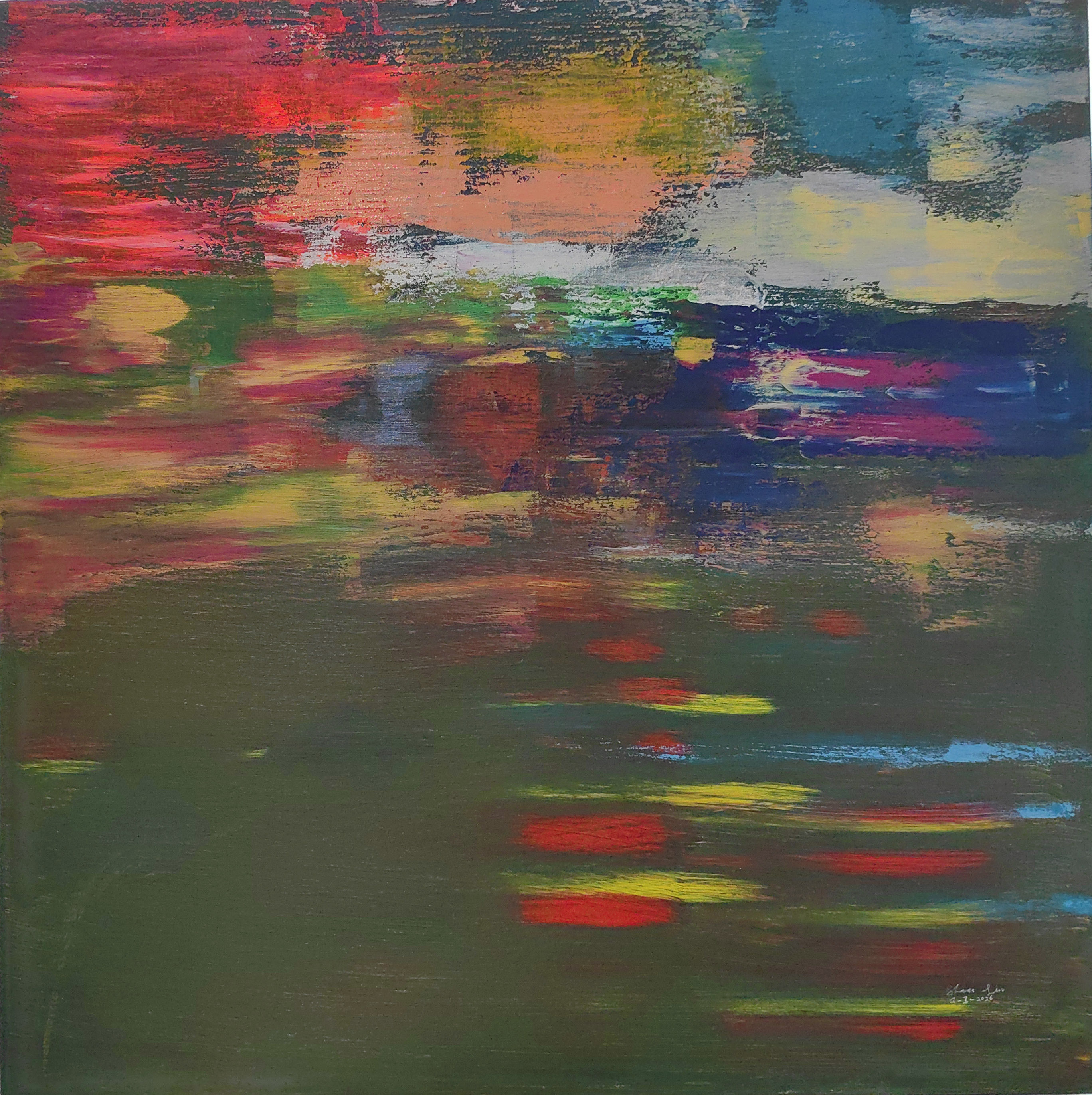 Sunset Harmony by Shana Lim Zi Xin, abstract with vibrant sunset colors