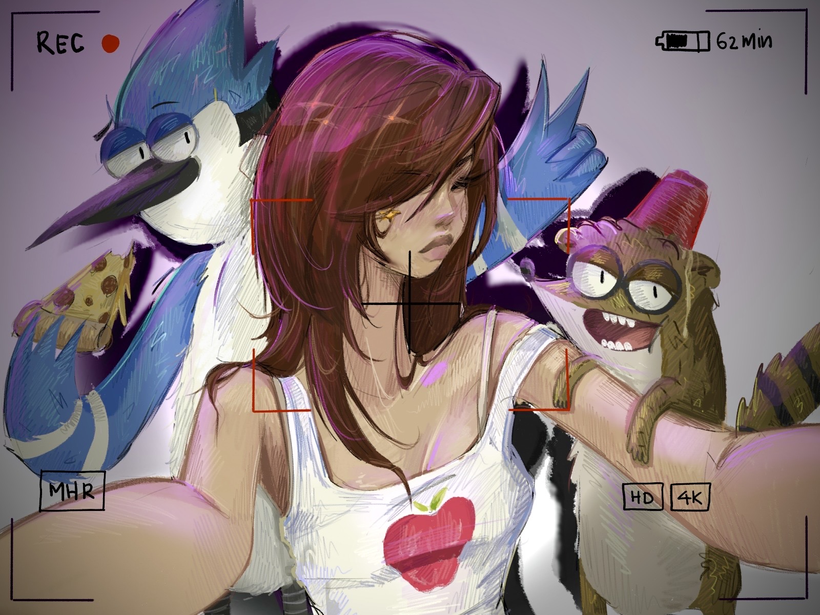 regular day by husna, digital illustration with animated characters