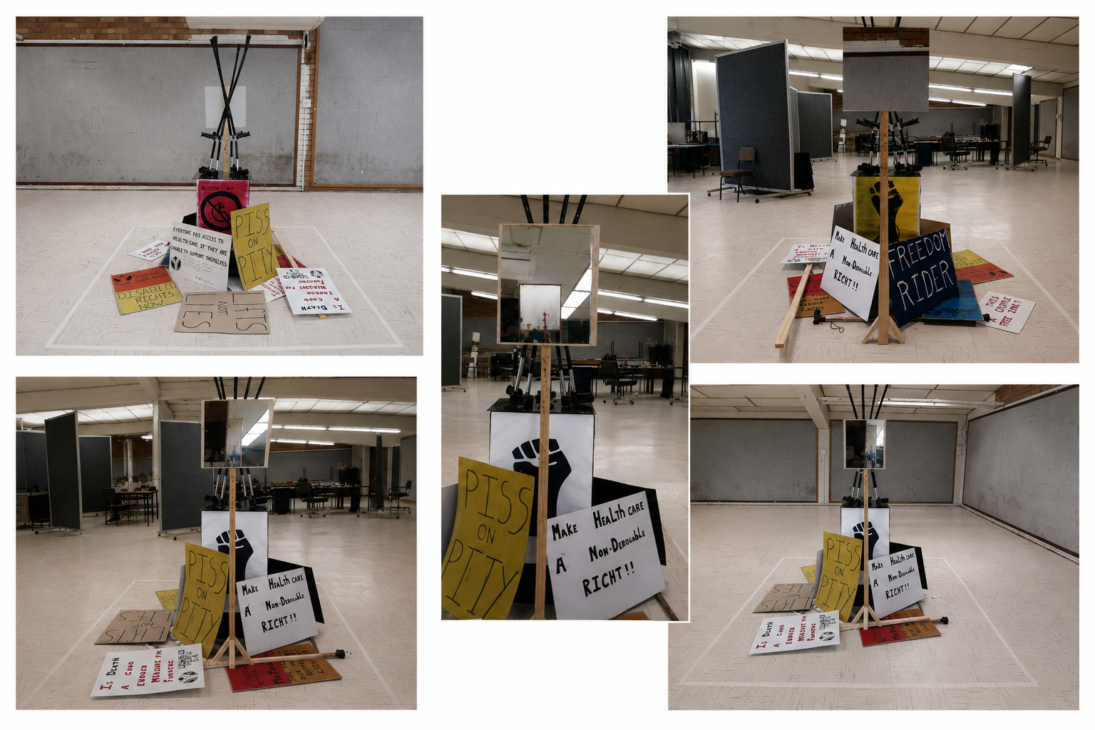 Remnants of Resistance by Karla Britz, protest items installation