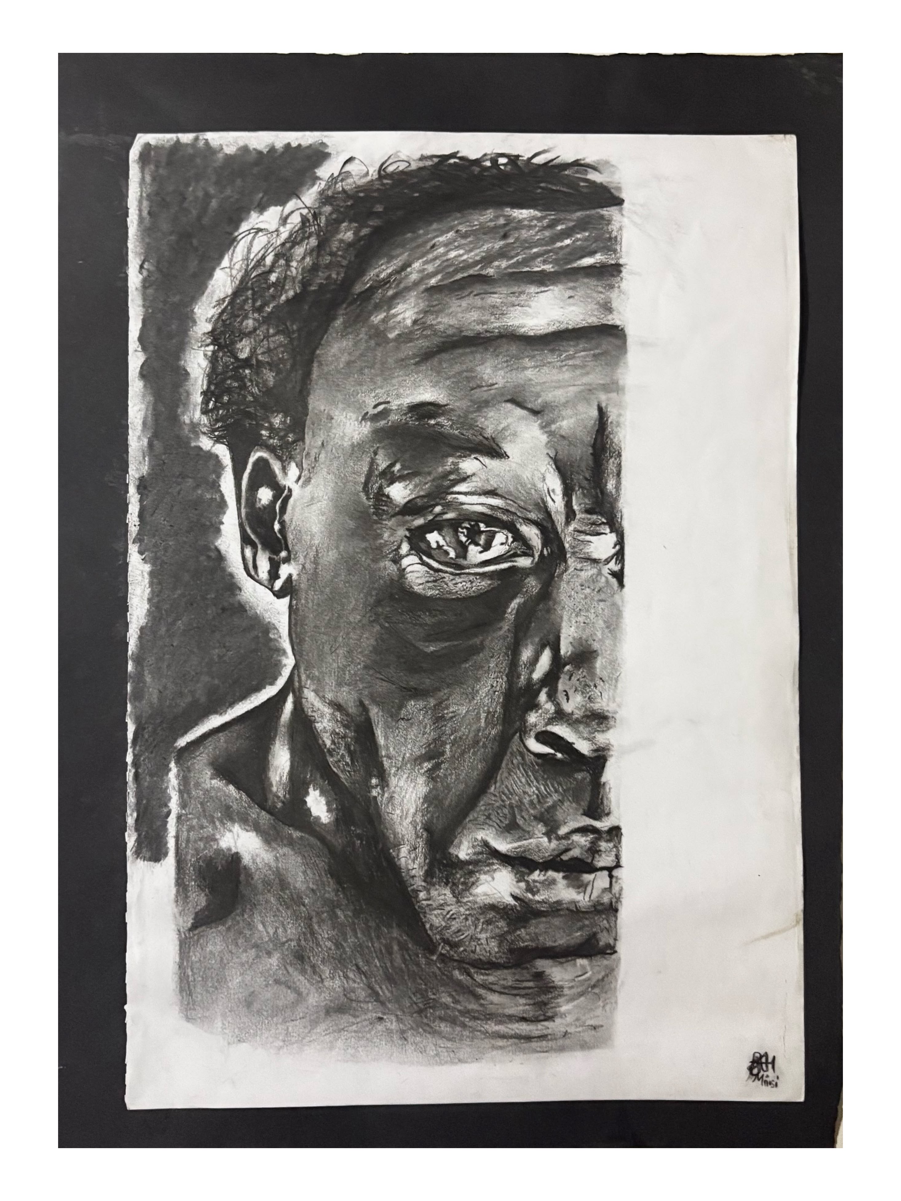 The weight they wear by bandile rich - detailed half-face portrait