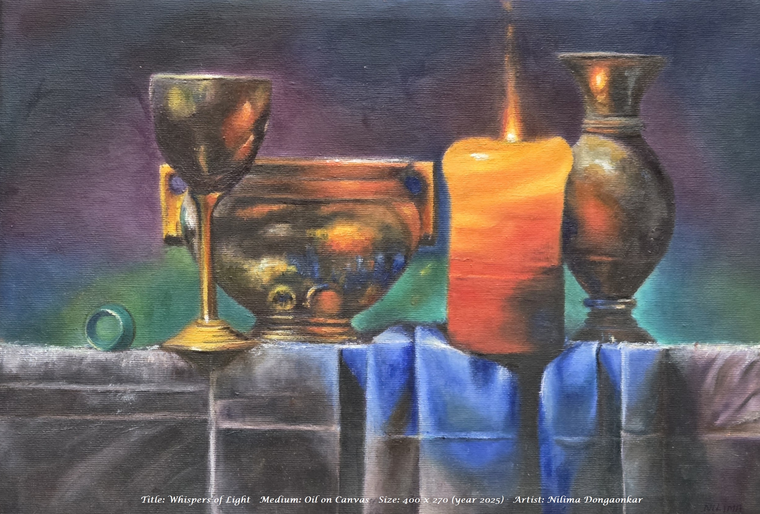 Whispers of Light by Nilima Dongaonkar, still life with candle