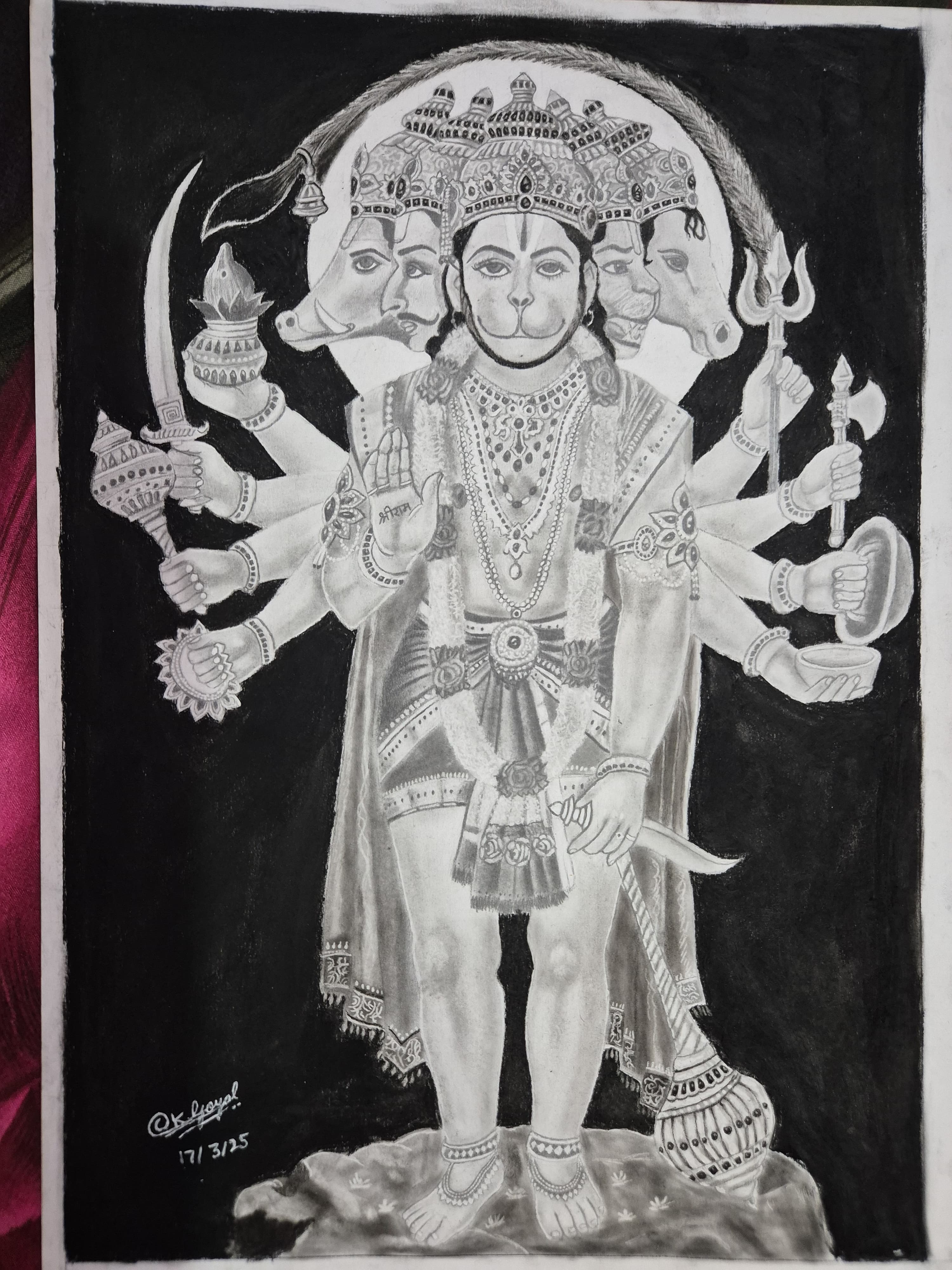 The divine by Chandan kumar goyal, depicting a multi-armed deity adorned with ornate jewelry