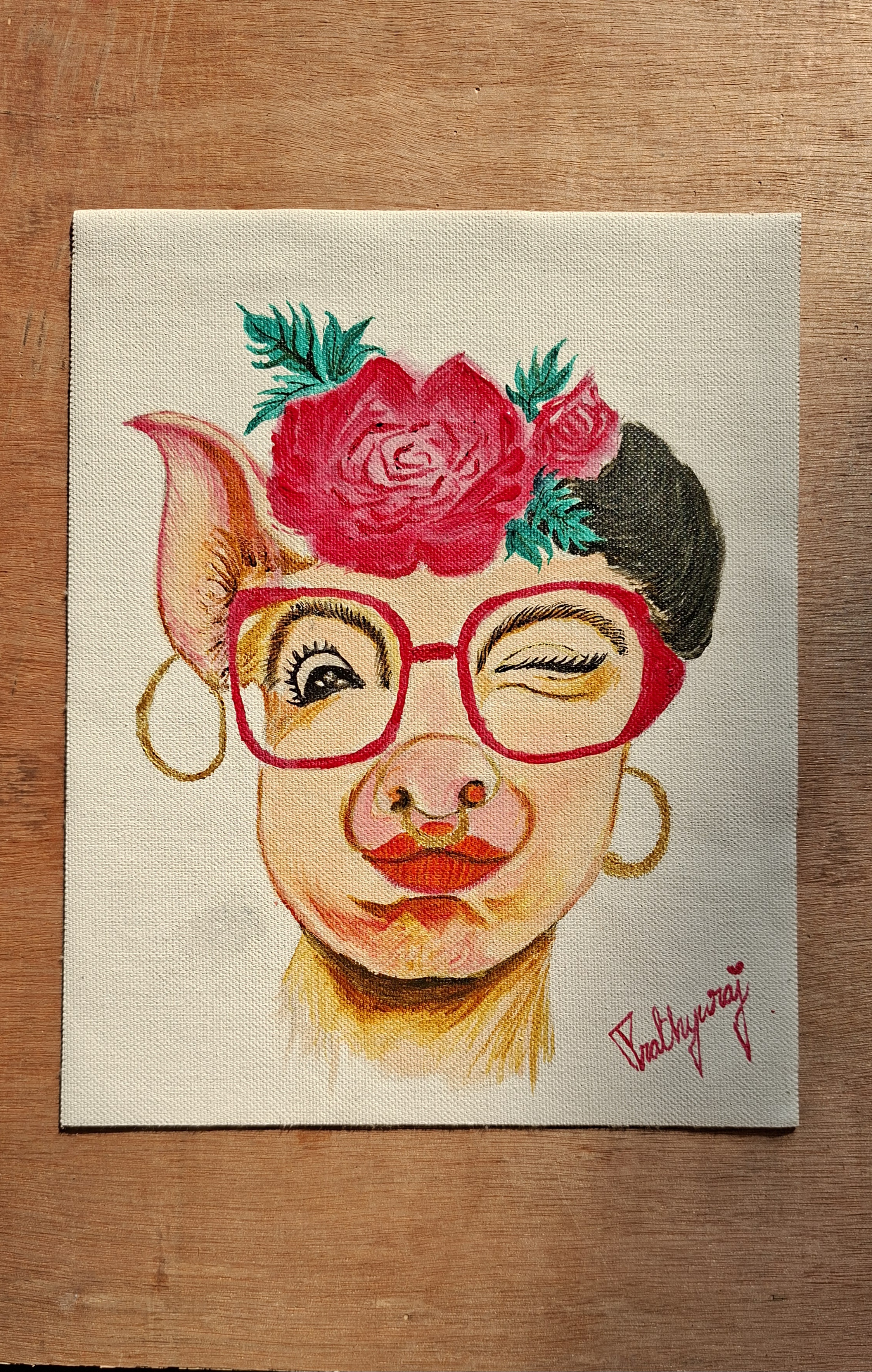 BEAUTY WITHOUT WISDOM by Prathyusha Artgallery, composite face with flower crown
