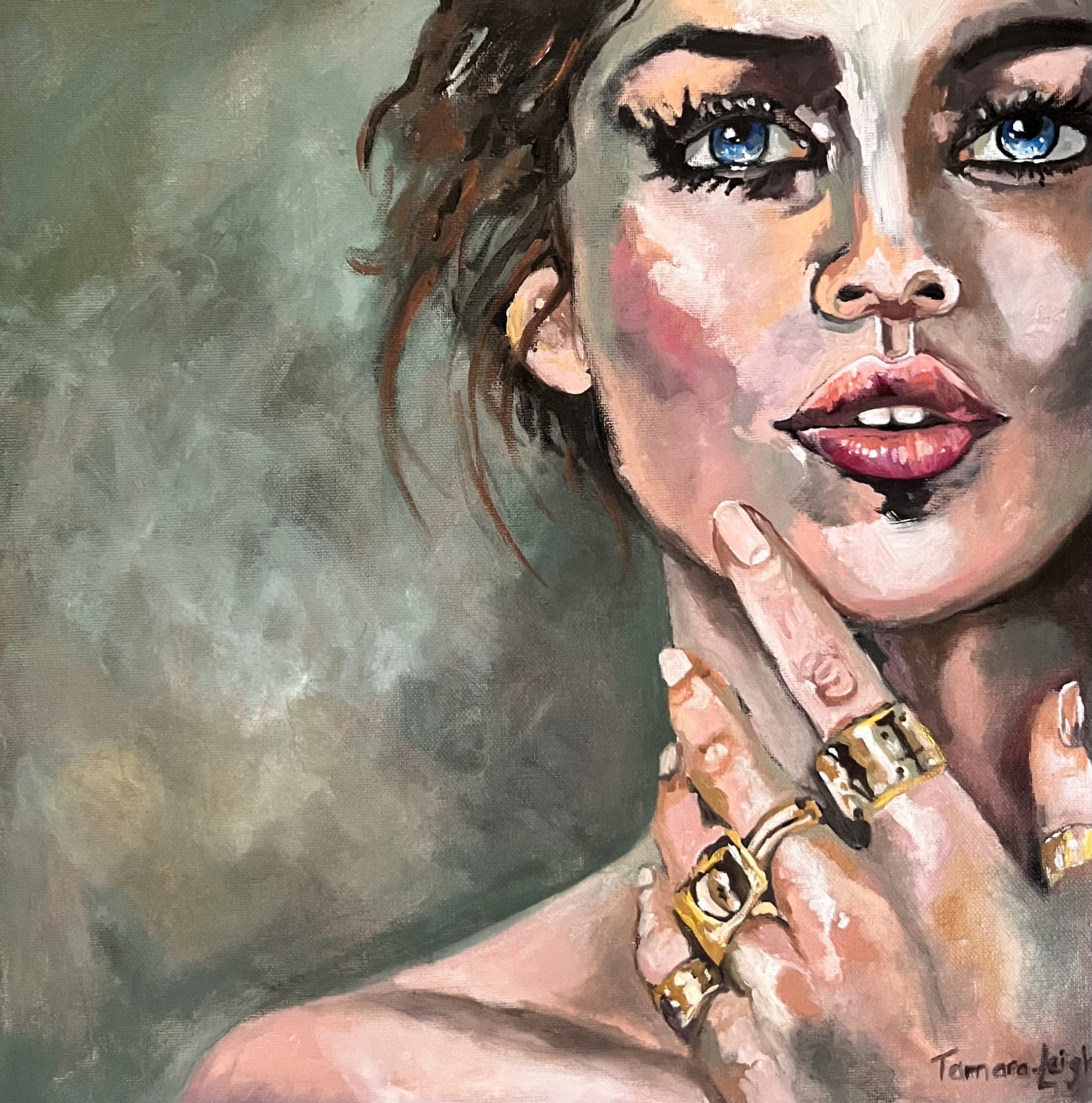 Hope by Tamara~Leigh Jacobs, close-up woman's face with blue eyes