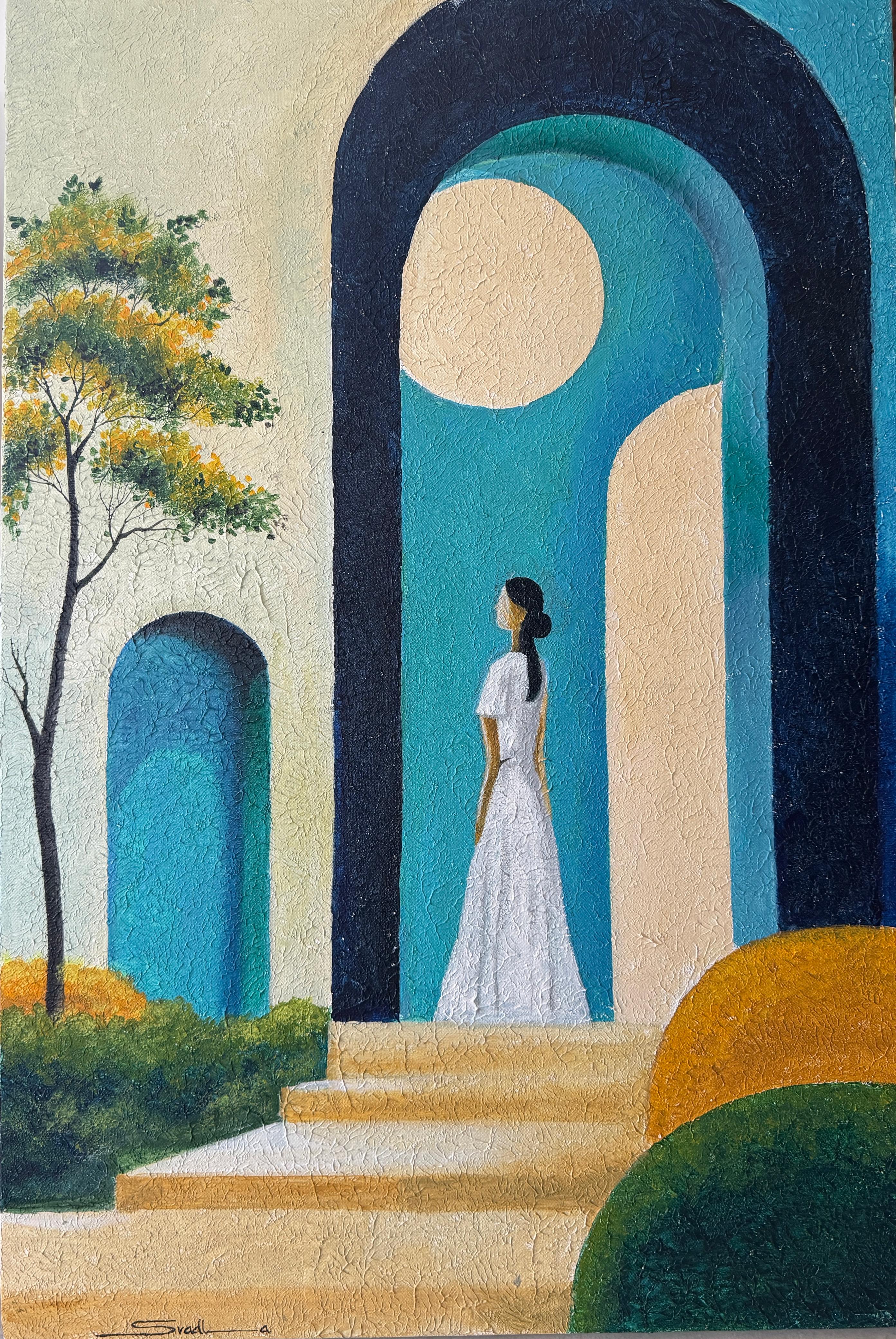Hope by Sradha Nidheesh, a woman among architectural arches