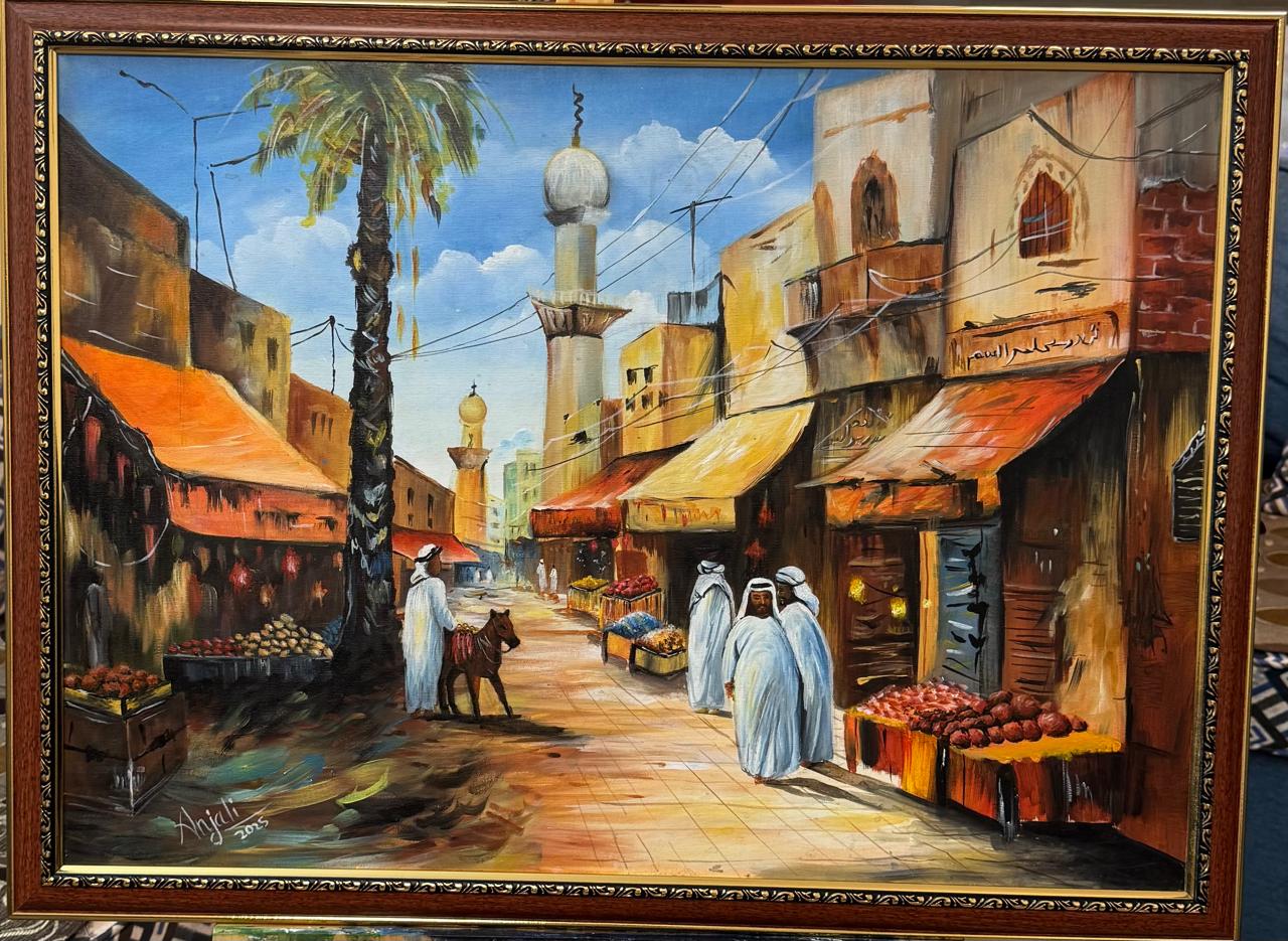 Old souq by Anjali Priyaa, depicting a bustling Middle Eastern marketplace