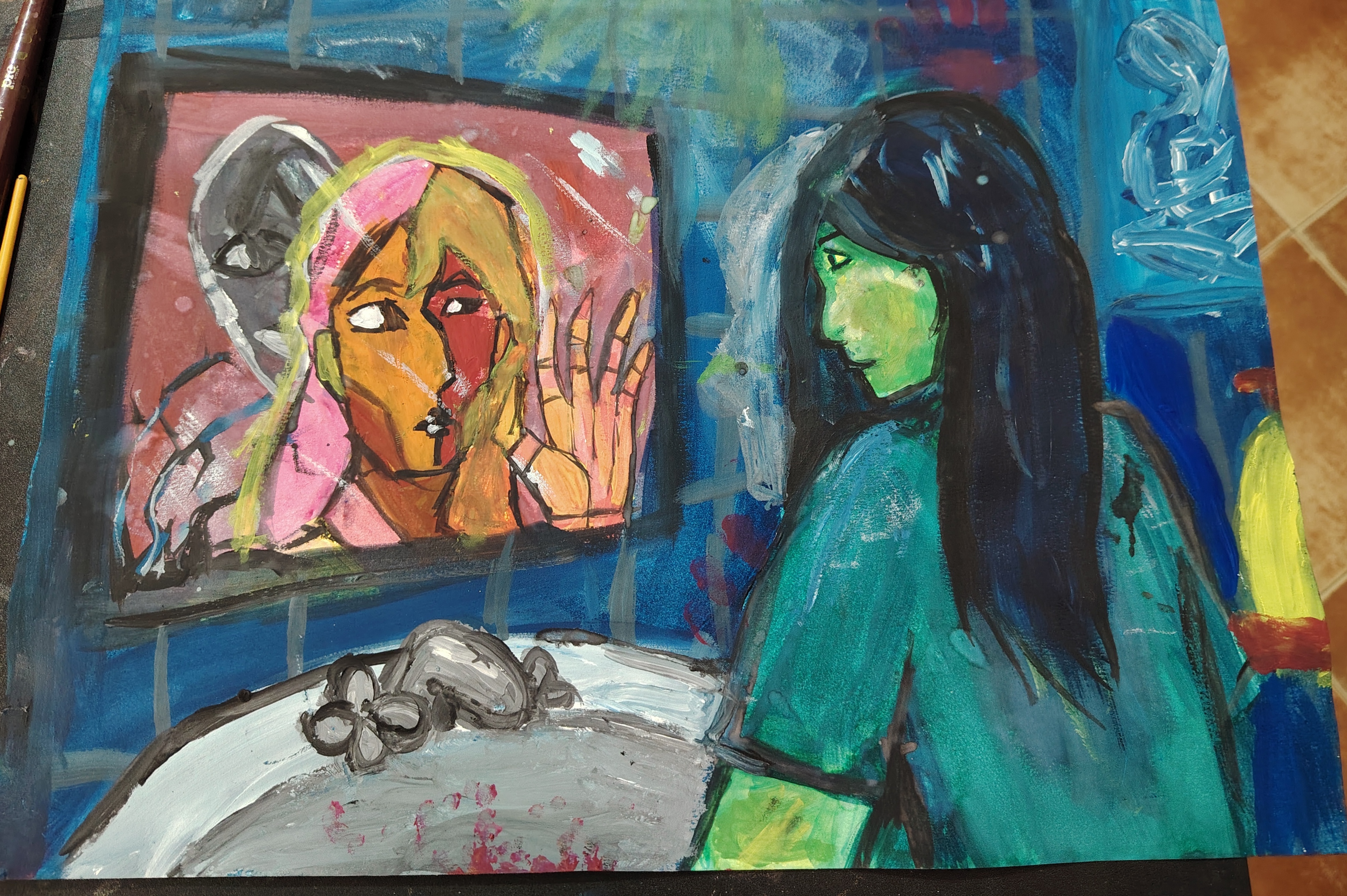Reflection by Lisara Wickramasinghe, person looking into mirror with different reflection