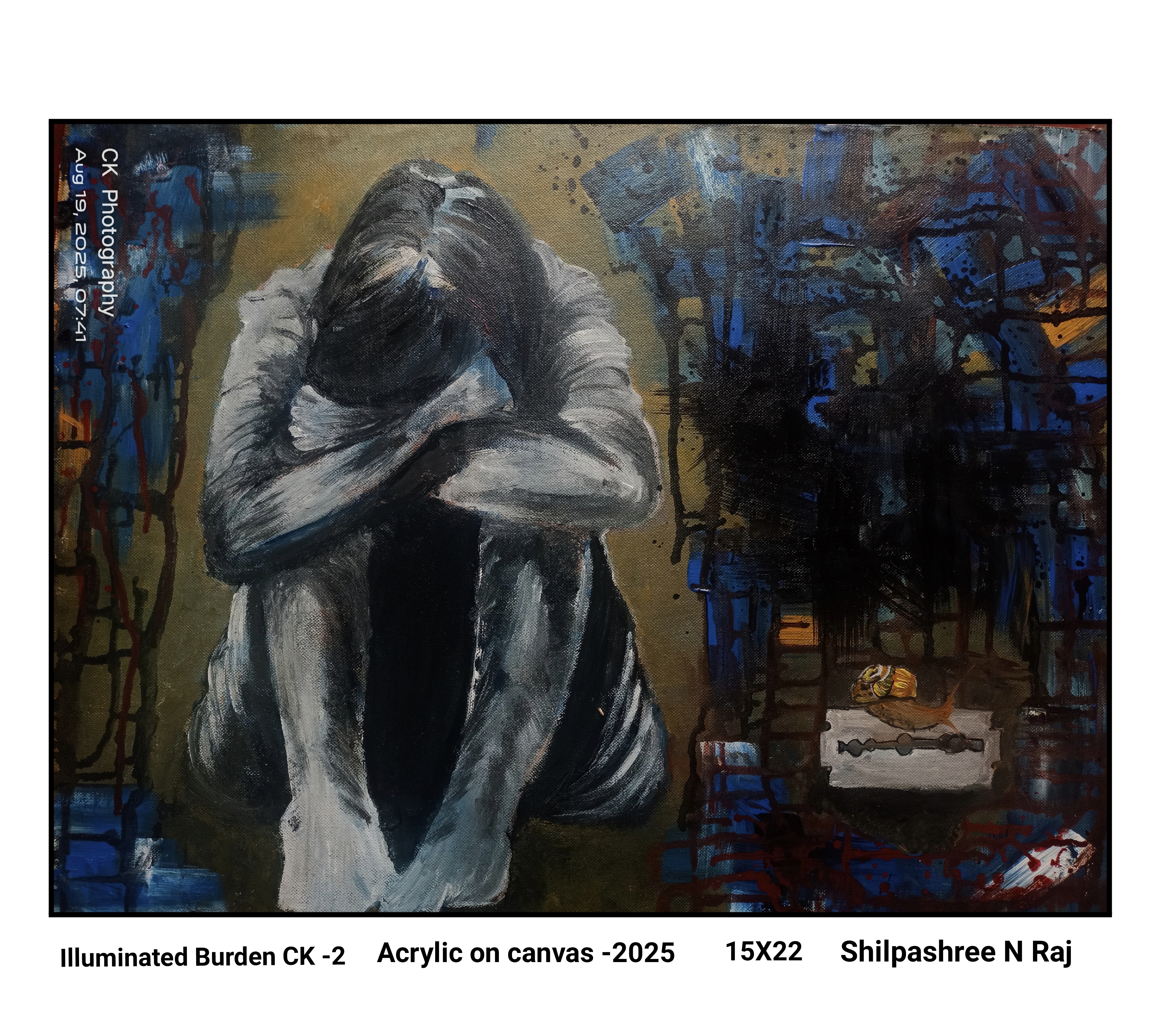 Illuminated burden ck2 by Shilpashree N Raj – a solitary figure in muted tones