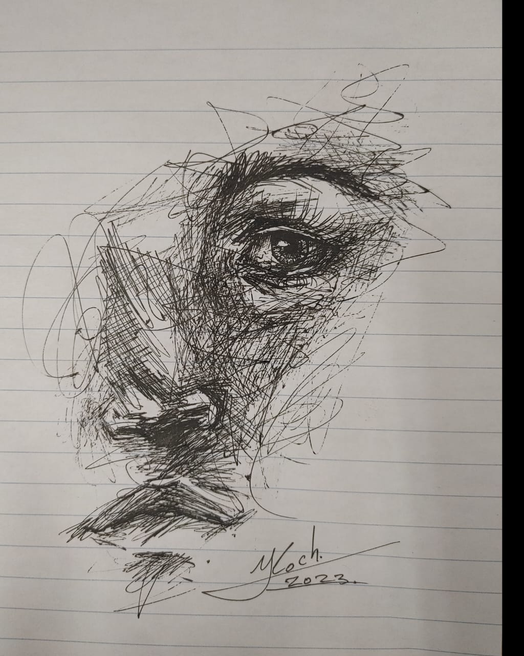 The Eye Within by Yolandi Koch, detailed human eye with abstract lines