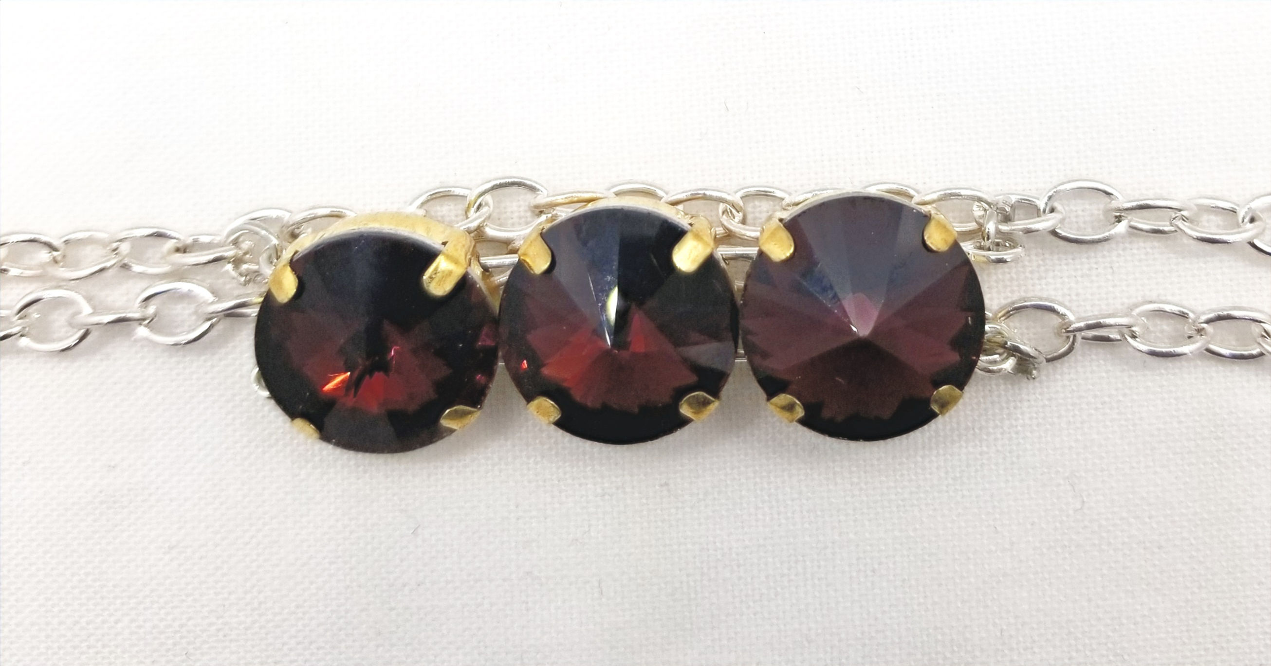 Triple Gem Bracelet - Berry