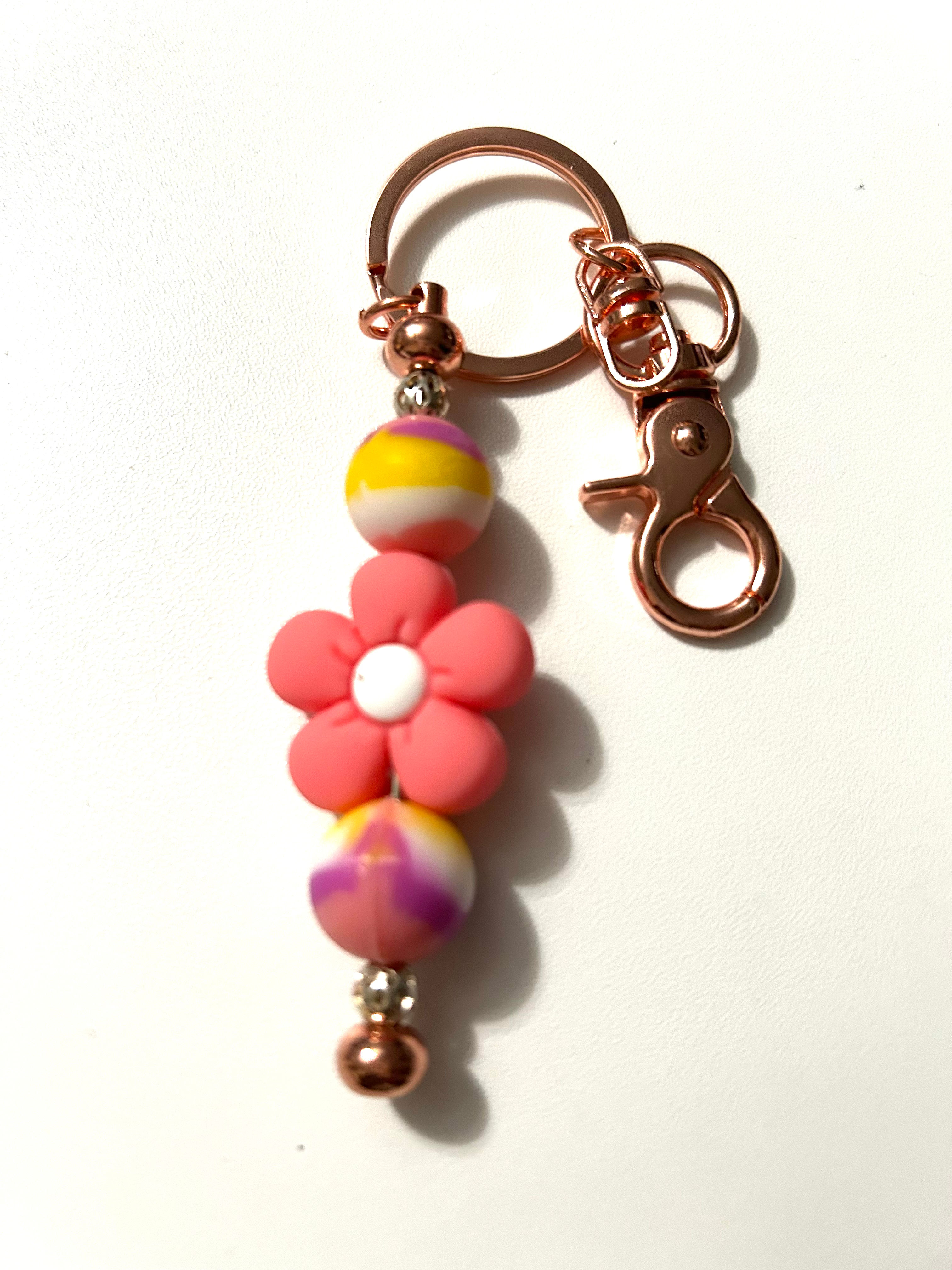 Color Bar Key Charm:Coral Swirl