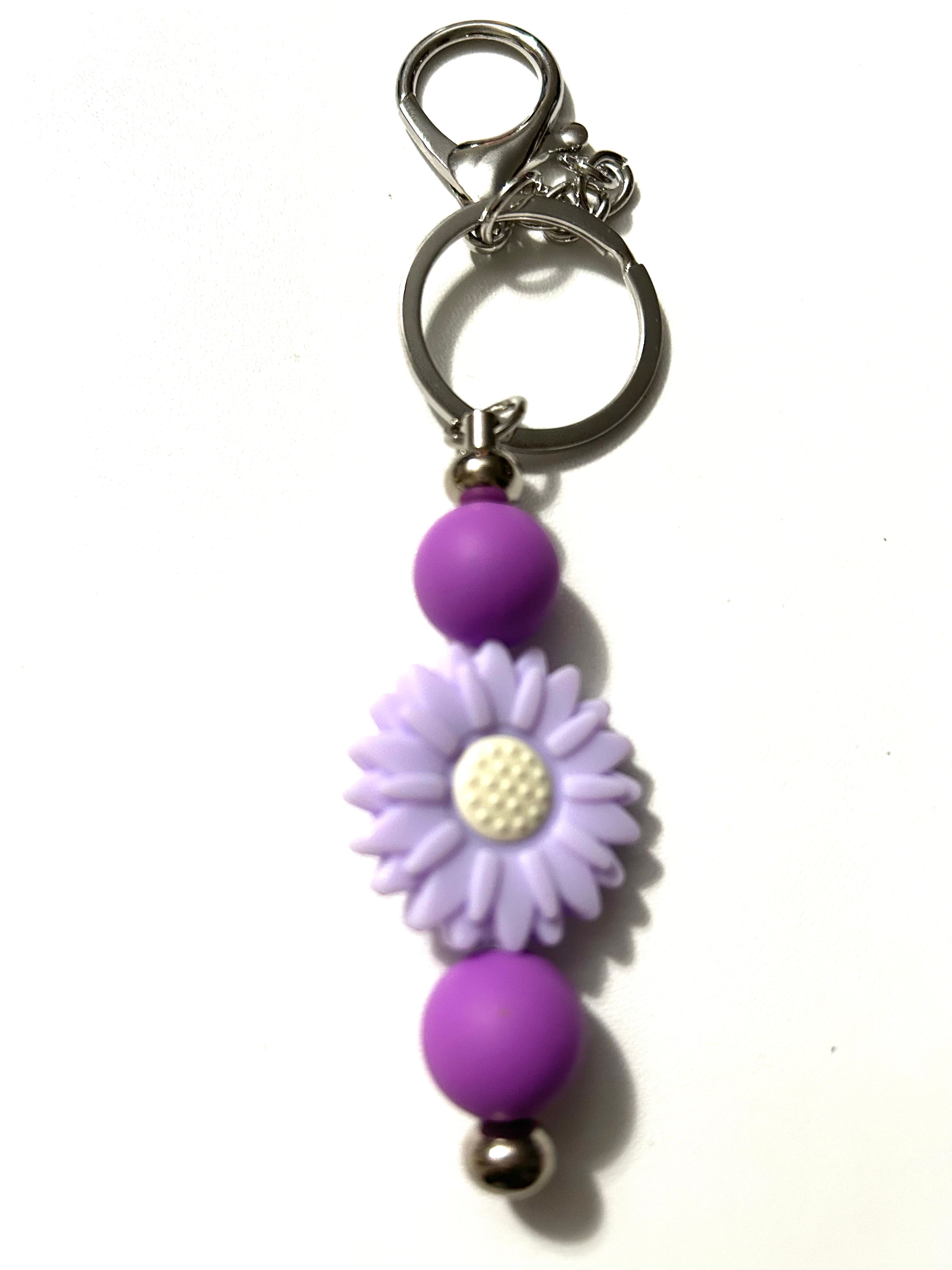 Silver Bar Key Charm:LS-Purple