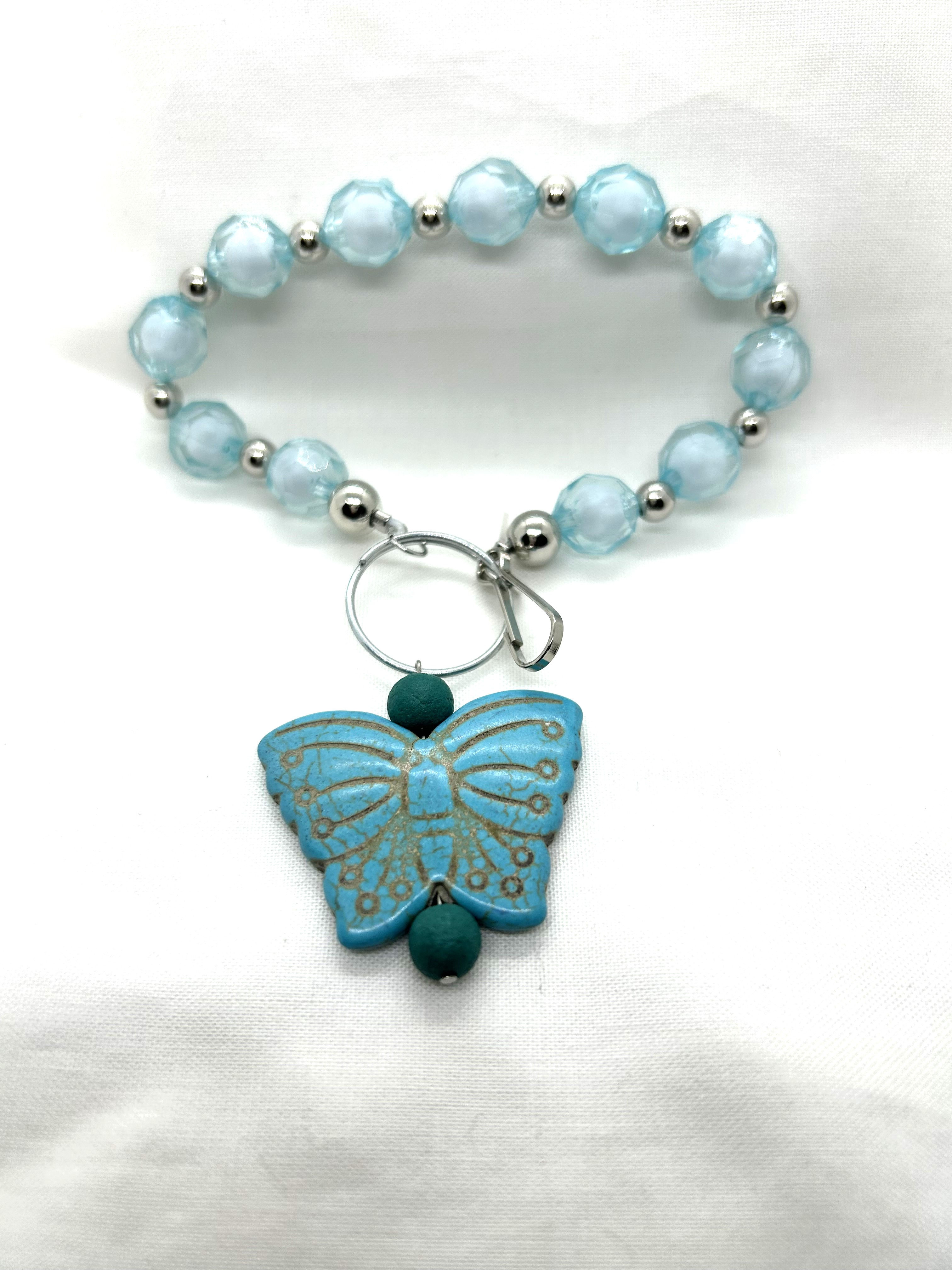Key Charm Bracelet -Blue