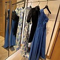 curated closet featuring blue garments