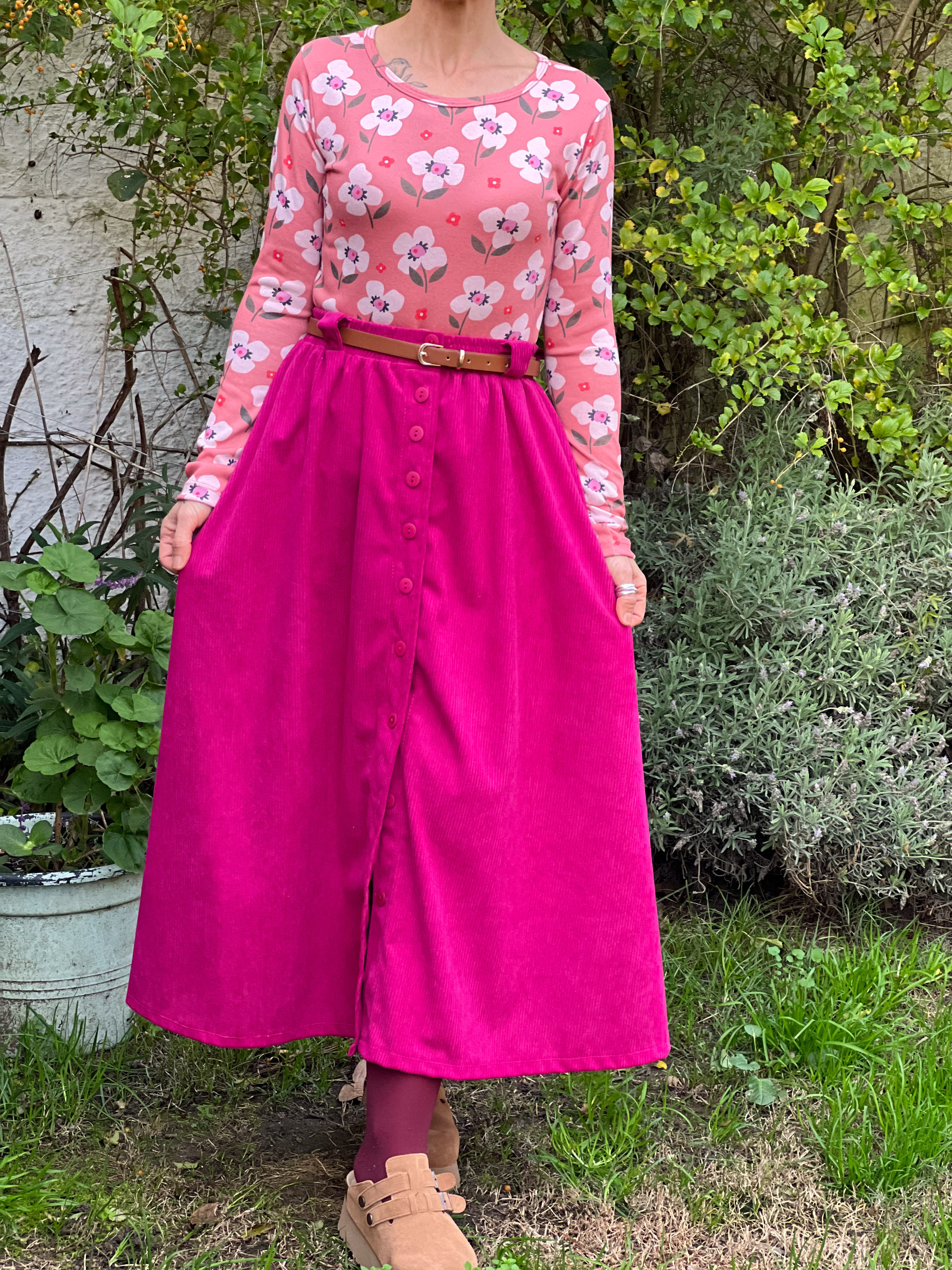 pollera camaleon fucsia