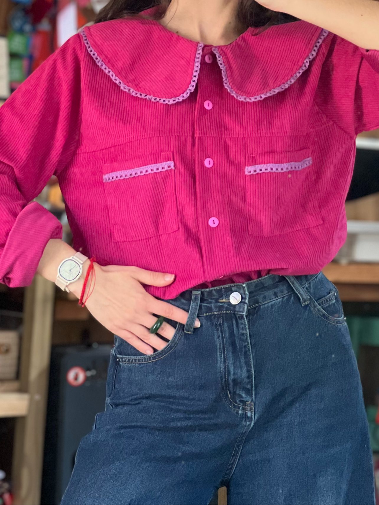 camisa irina magenta