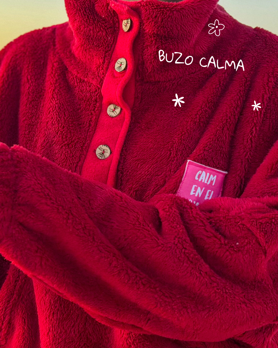 Buzo calma con frase “calma en el alma”