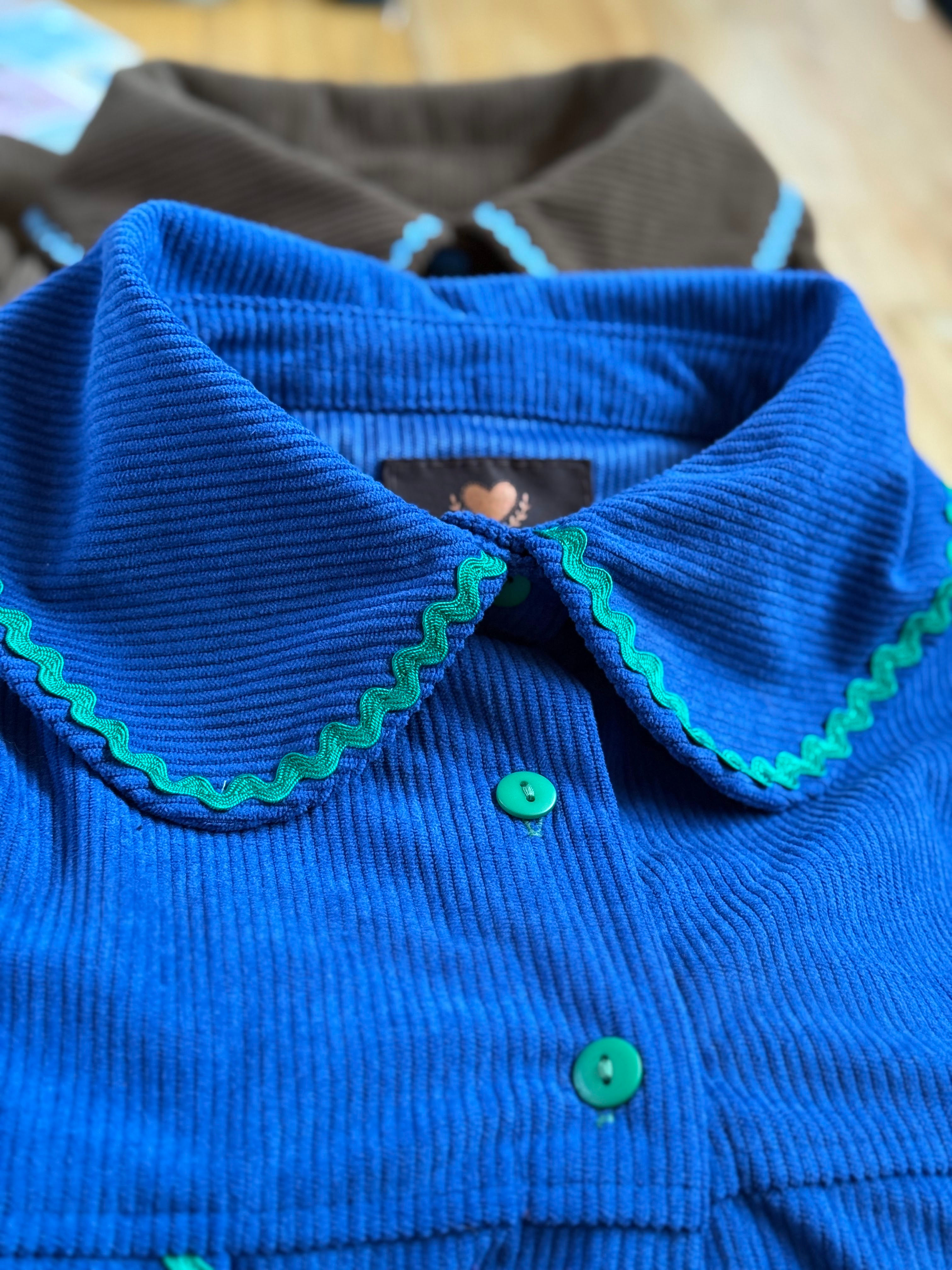 camisa cloe azul con verde