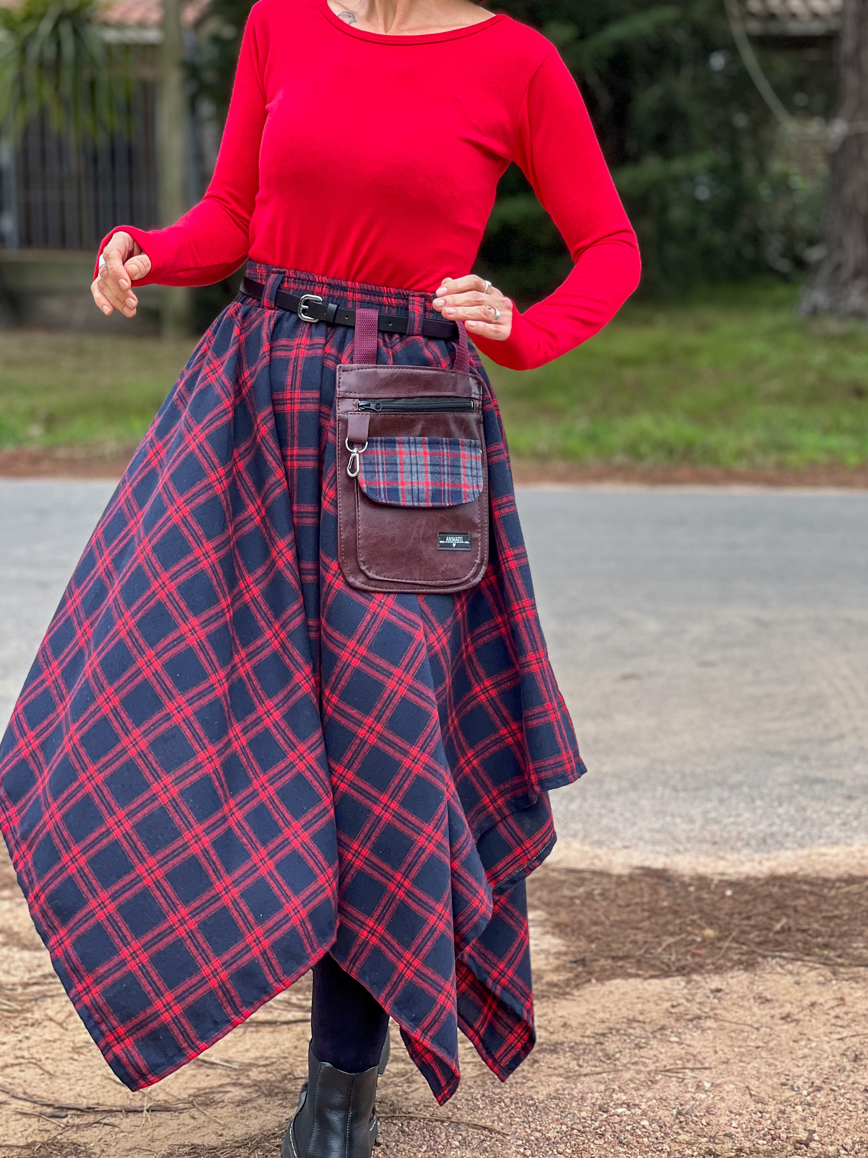 pollera travesia roja