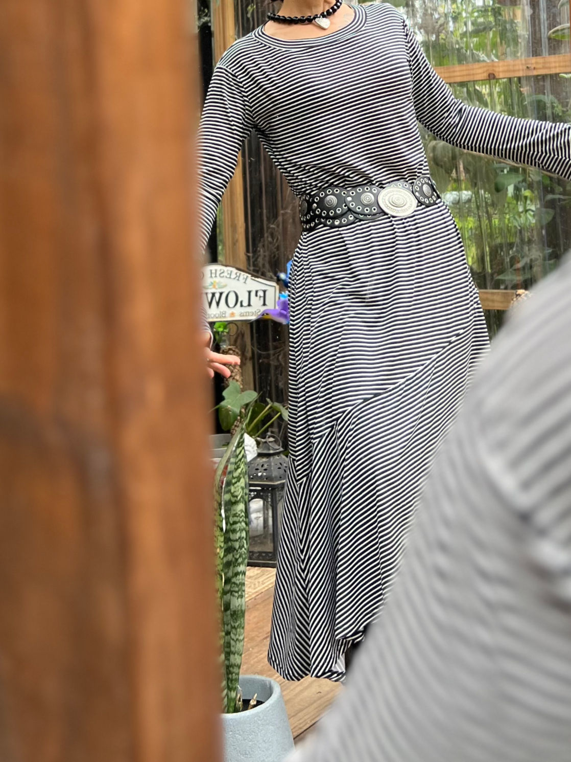vestido franchesca rayado negro