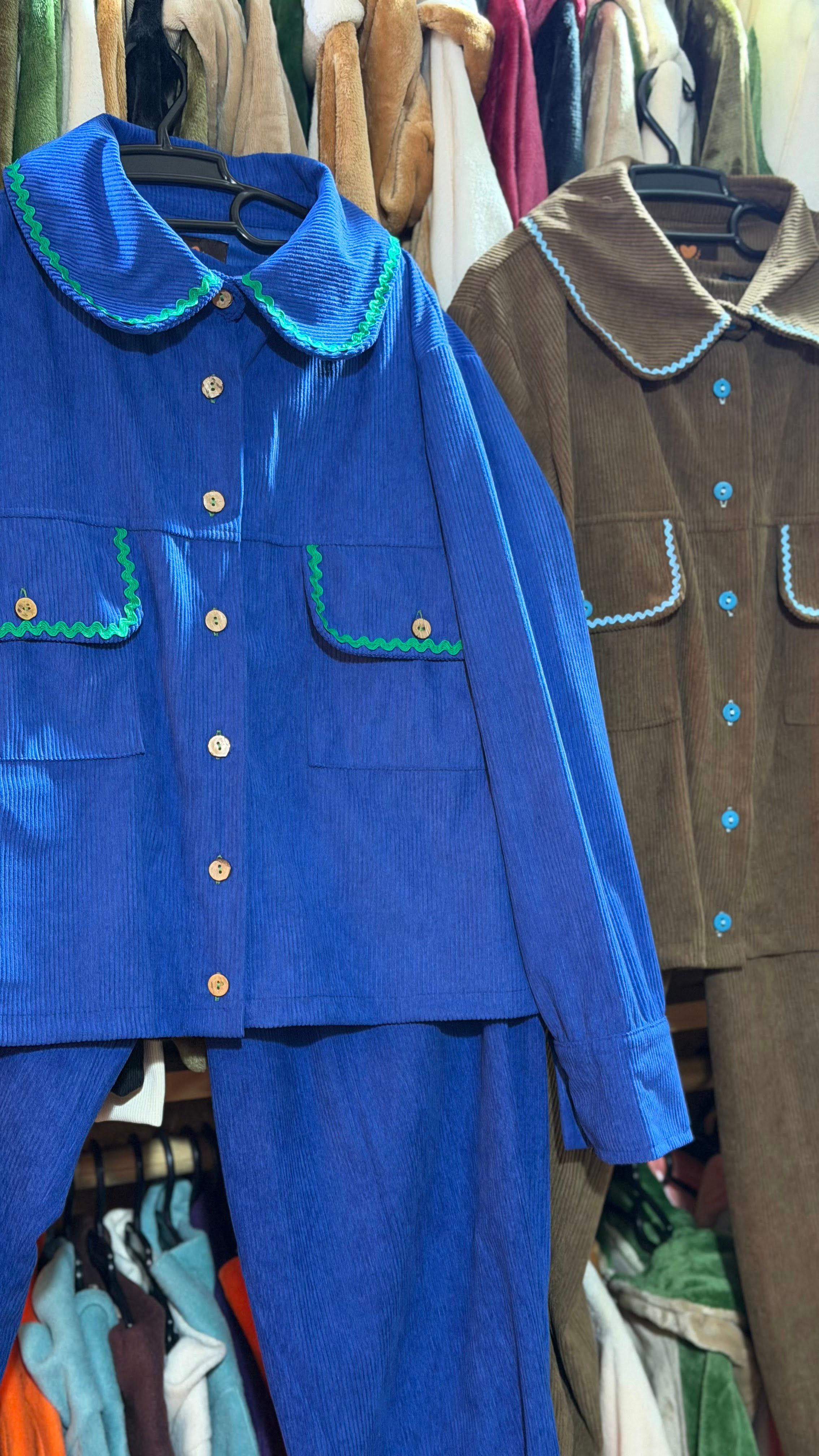 camisa cloe azul con verde