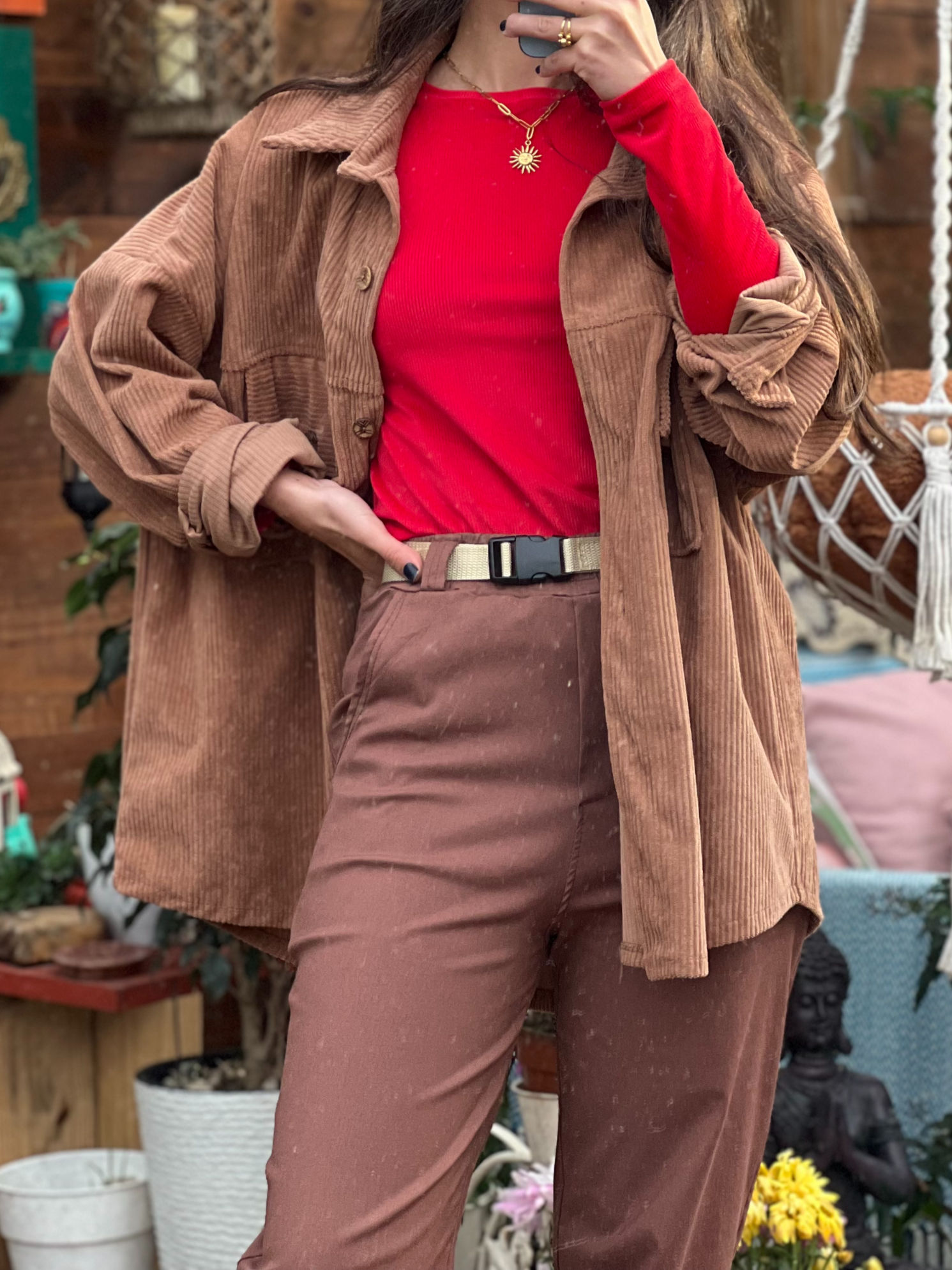 baggy gabardina marrón