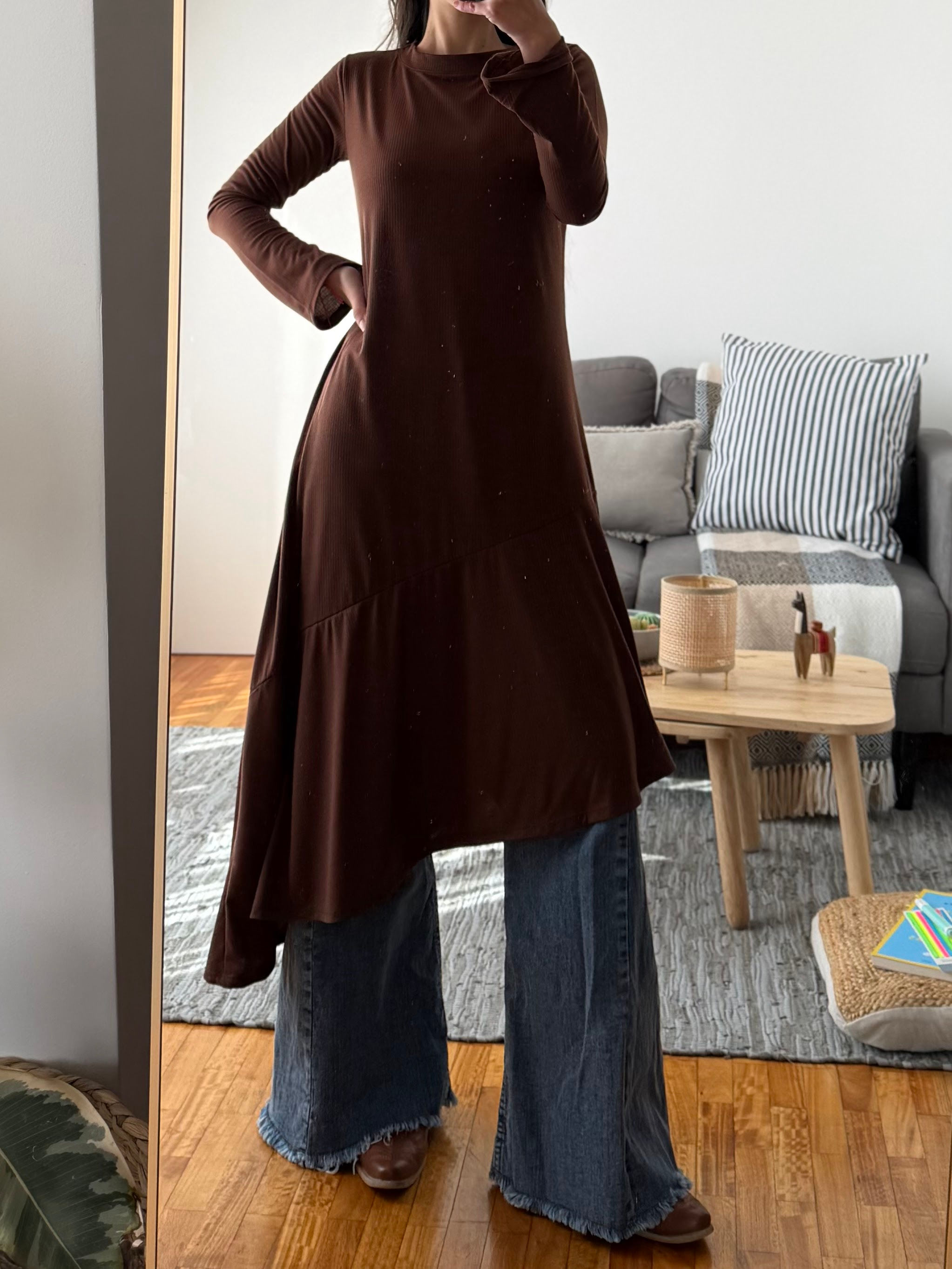 vestido franchesca marron