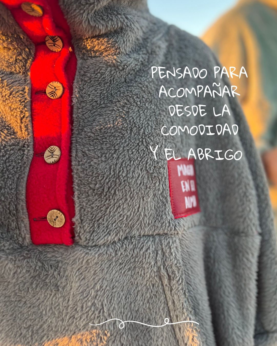 buzo calma con frase "magia en el alma"