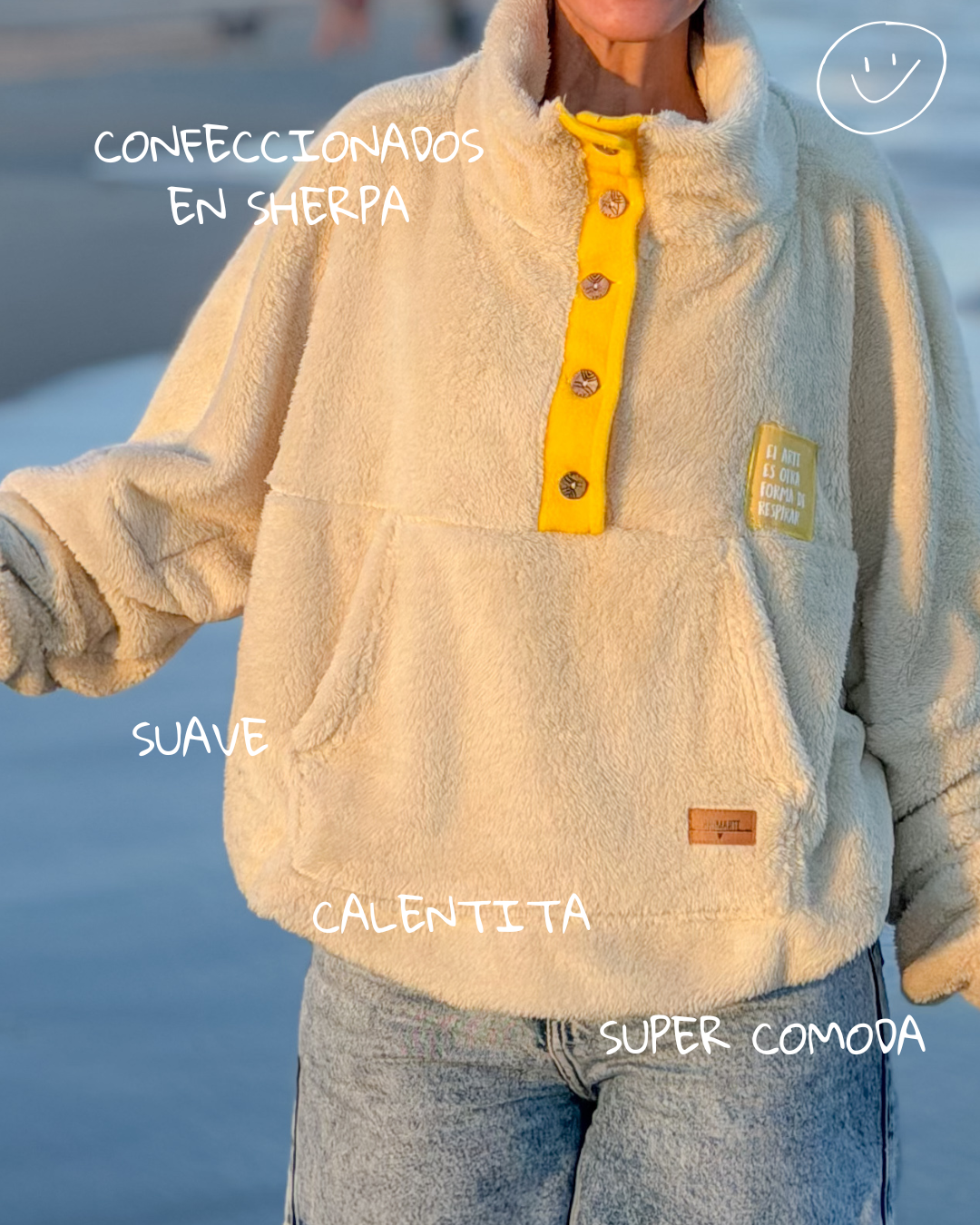 Buzo calma con frase “calma en el alma”