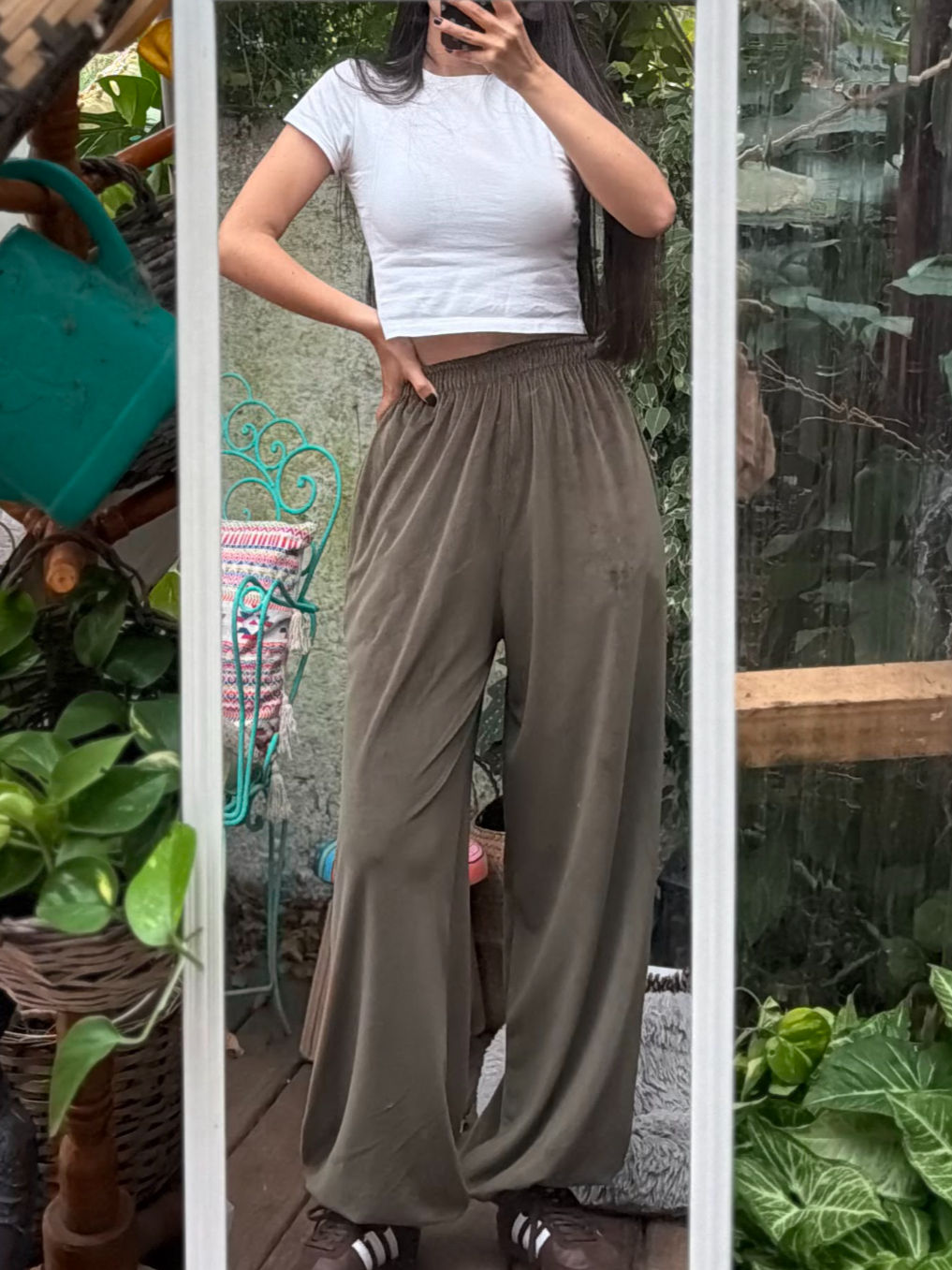 pantalon plush verde