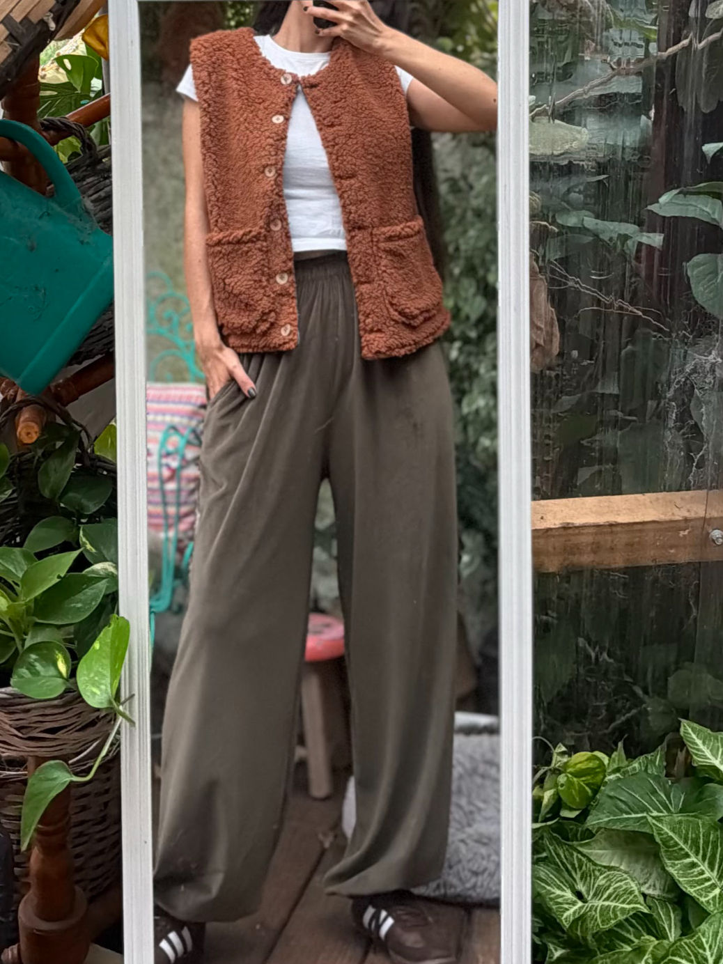 pantalon plush verde